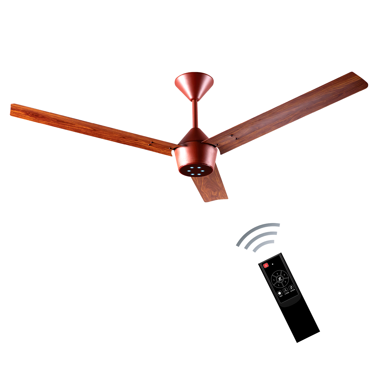 Radial Wood BLDC Ceiling Fan with IR Remote | 3-Year Warranty | 1200 mm