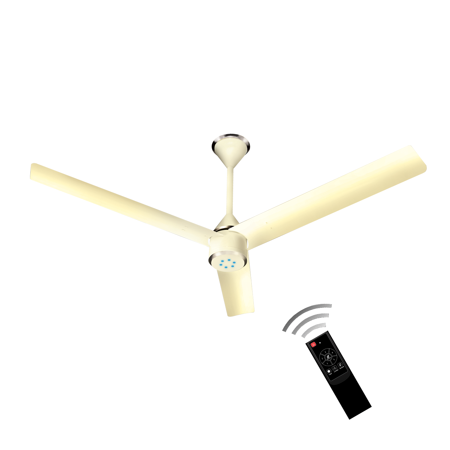 Size Zero Crown BLDC Fan with IR Remote | 3-Year Warranty | 1200 mm | White White White Chrome Finish