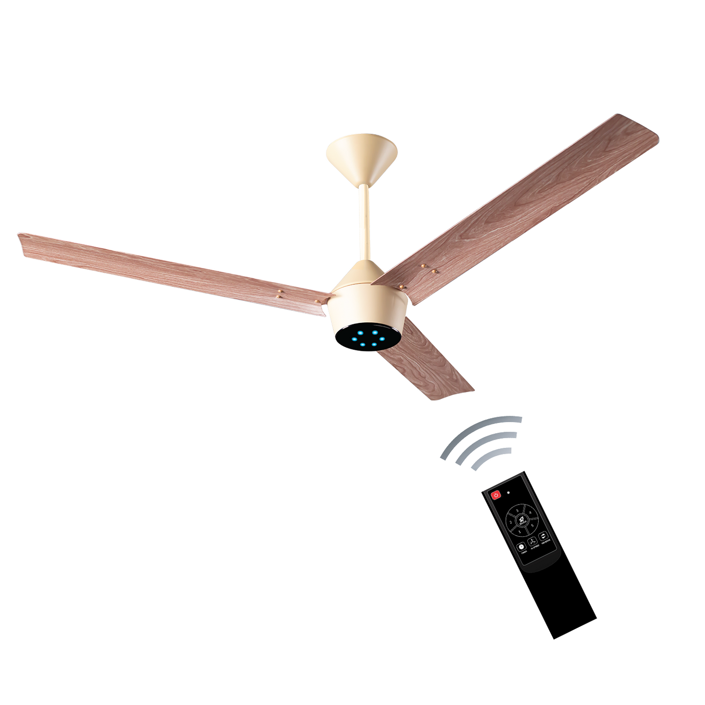 Radial Wood BLDC Ceiling Fan with IR Remote | 3-Year Warranty | 1200 mm