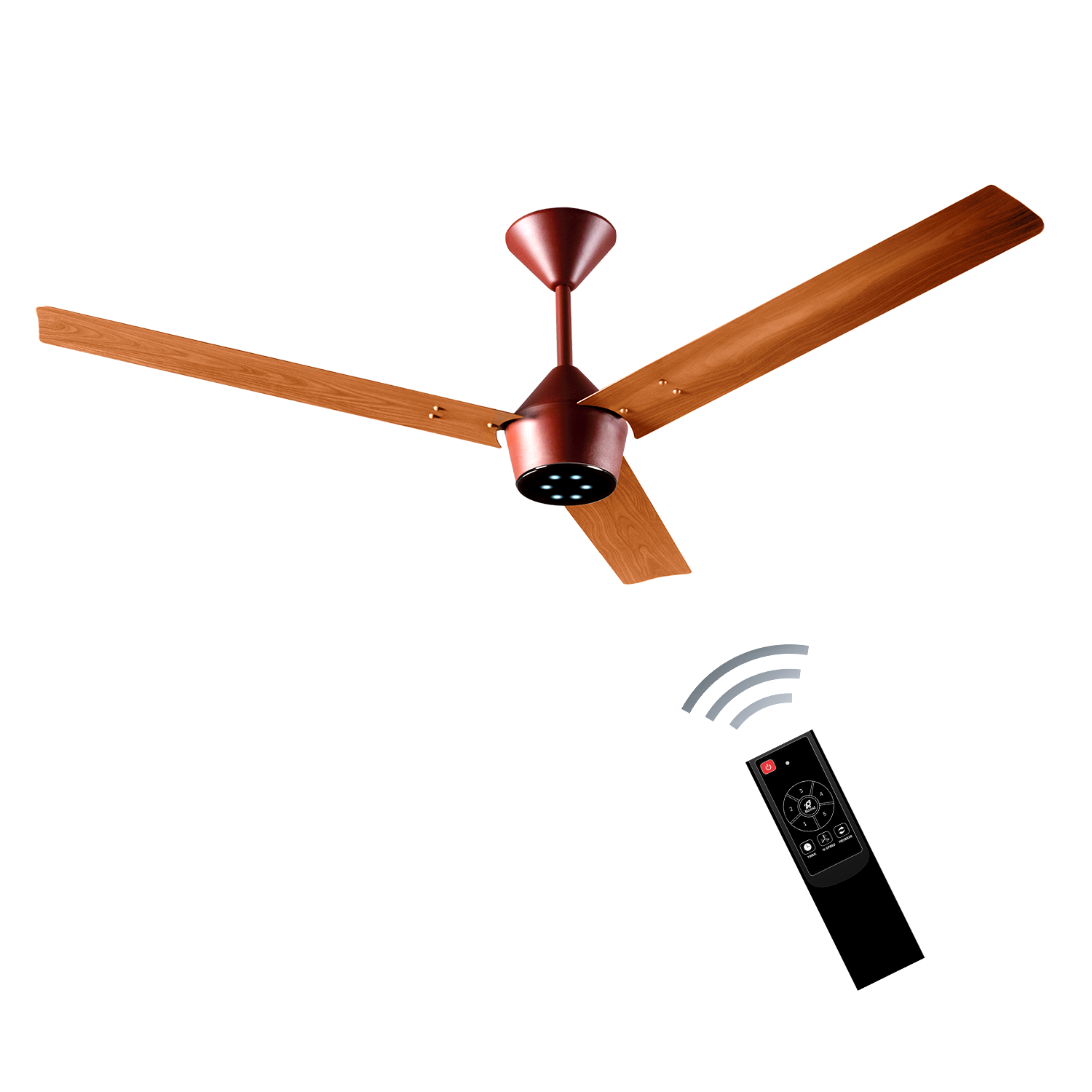 Radial Wood BLDC Ceiling Fan with IR Remote | 3-Year Warranty | 1200 mm