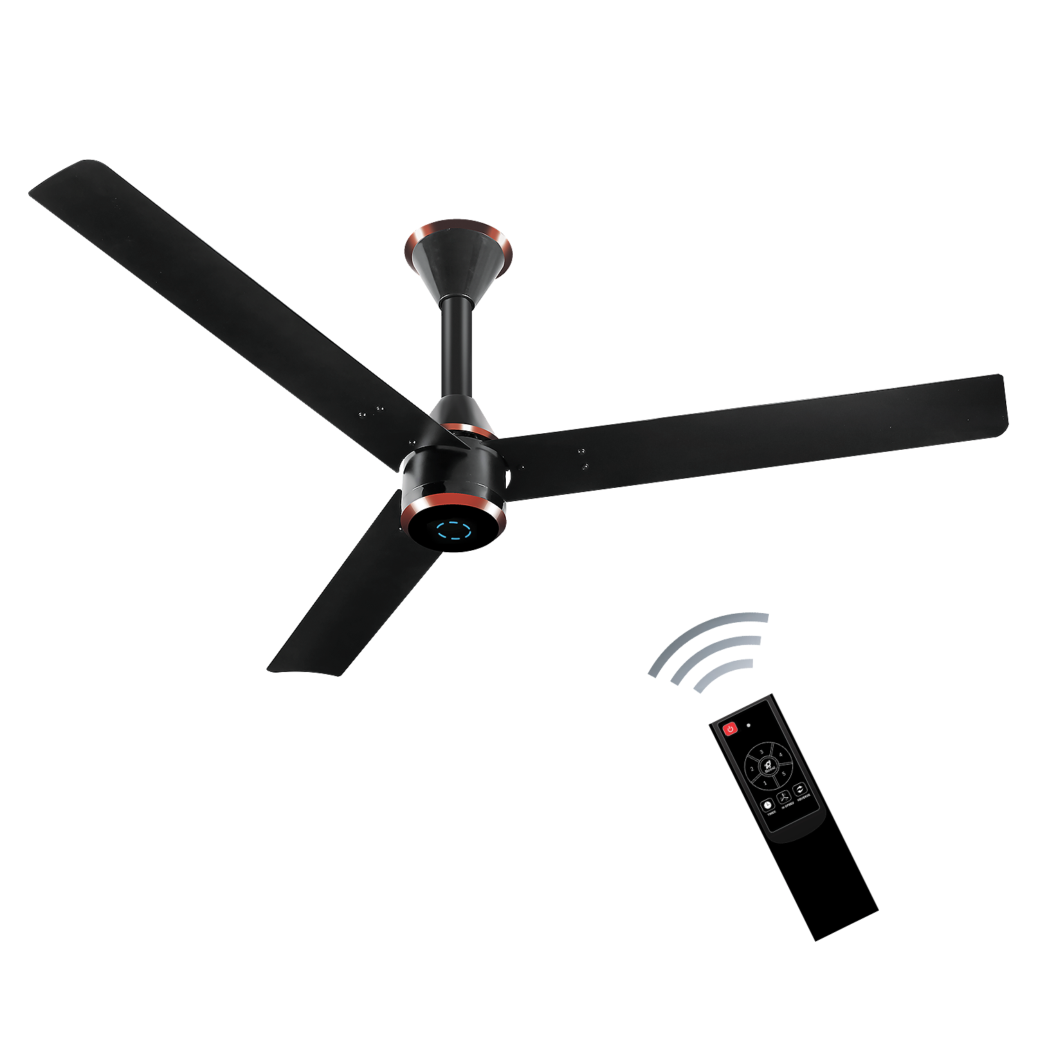 Size Zero Crown Plus BLDC Fan with IR Remote | 3-Year Warranty | 1200 mm | White White Black Copper Finish