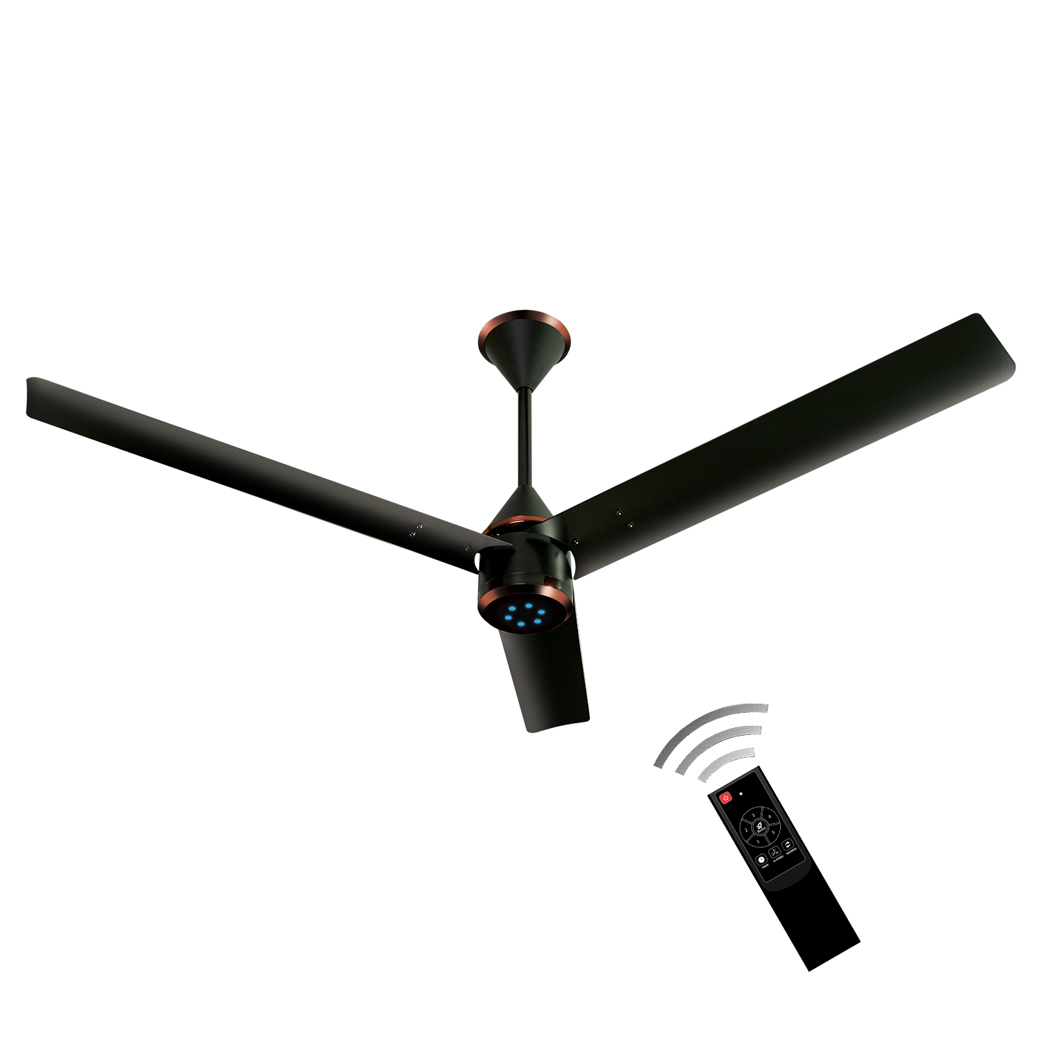 Size Zero Crown BLDC Fan with IR Remote | 3-Year Warranty | 1200 mm | White White White Chrome Finish