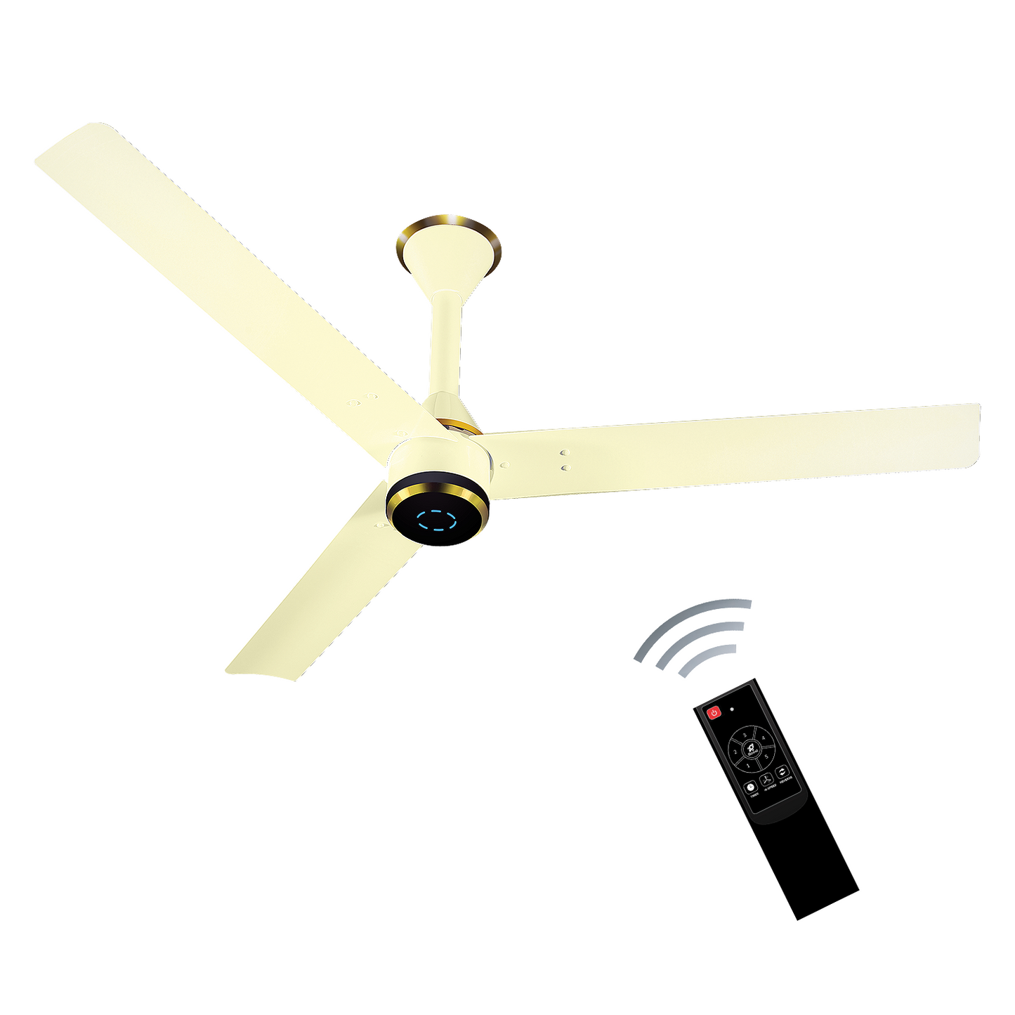 Size Zero Crown Plus BLDC Fan with IR Remote | 3-Year Warranty | 1200 mm | White White Black Copper Finish