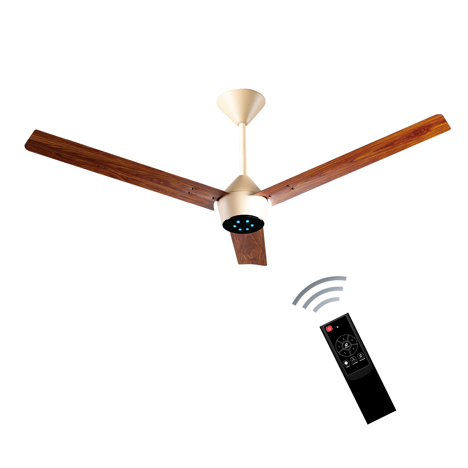 Radial Wood BLDC Ceiling Fan with IR Remote | 3-Year Warranty | 1200 mm