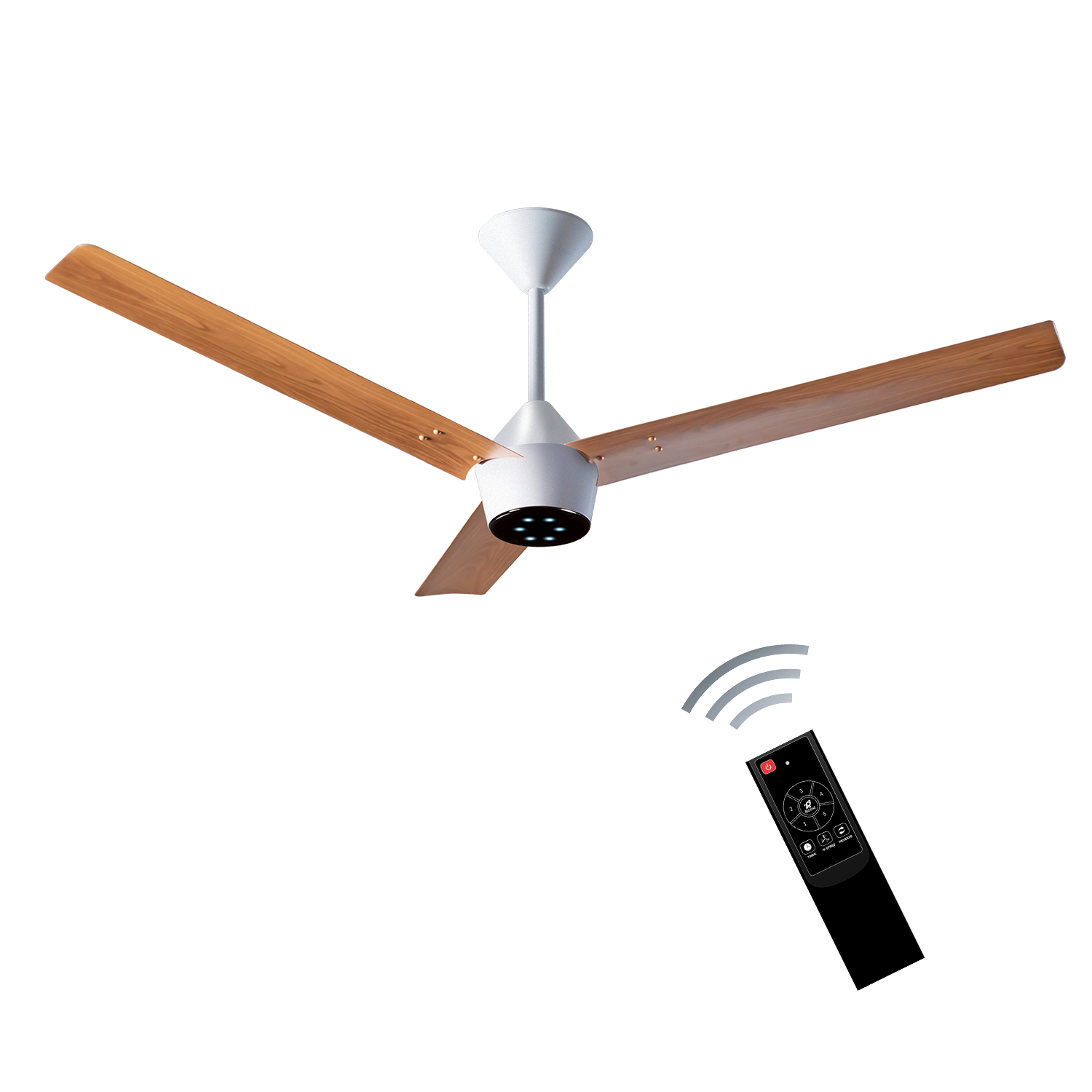 Radial Wood BLDC Ceiling Fan with IR Remote | 3-Year Warranty | 1200 mm