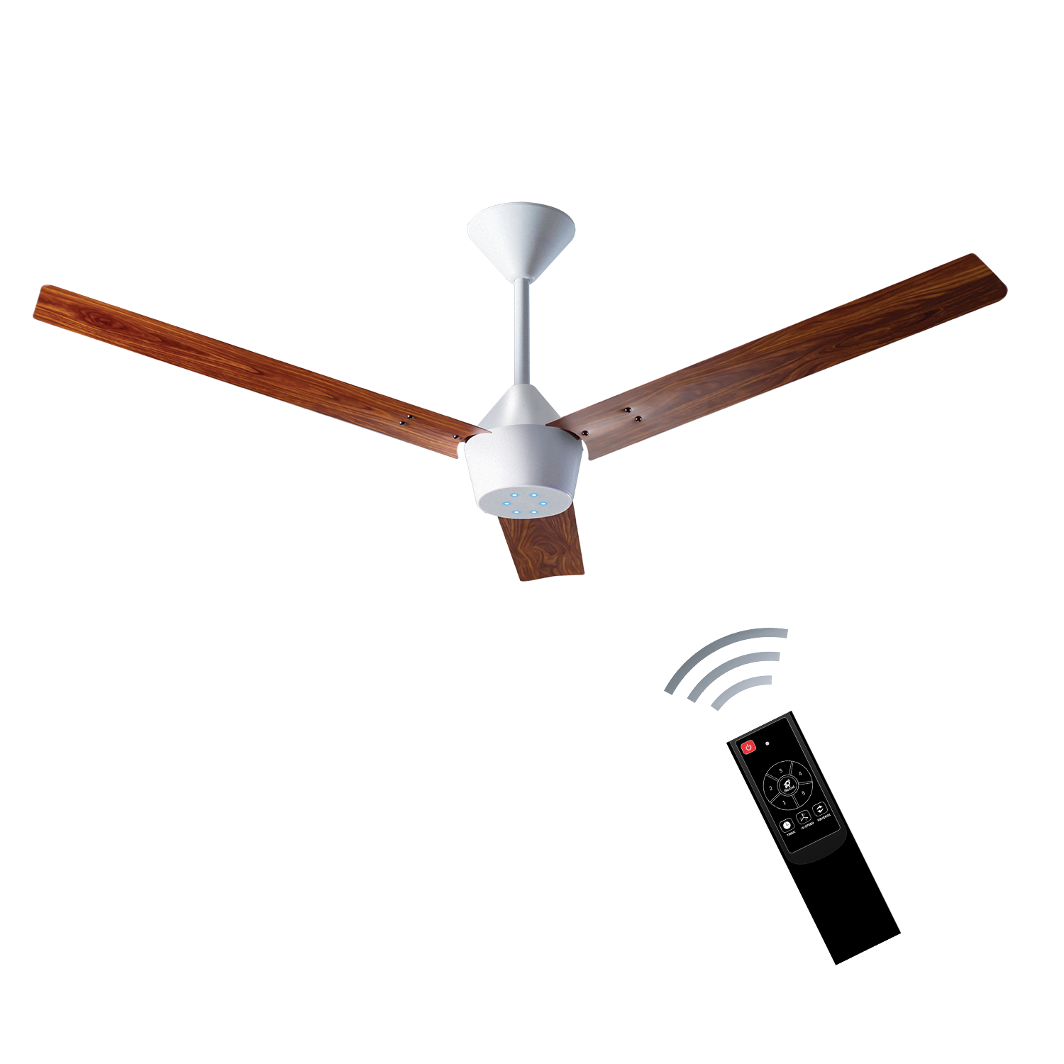 Radial Wood BLDC Ceiling Fan with IR Remote | 3-Year Warranty | 1200 mm
