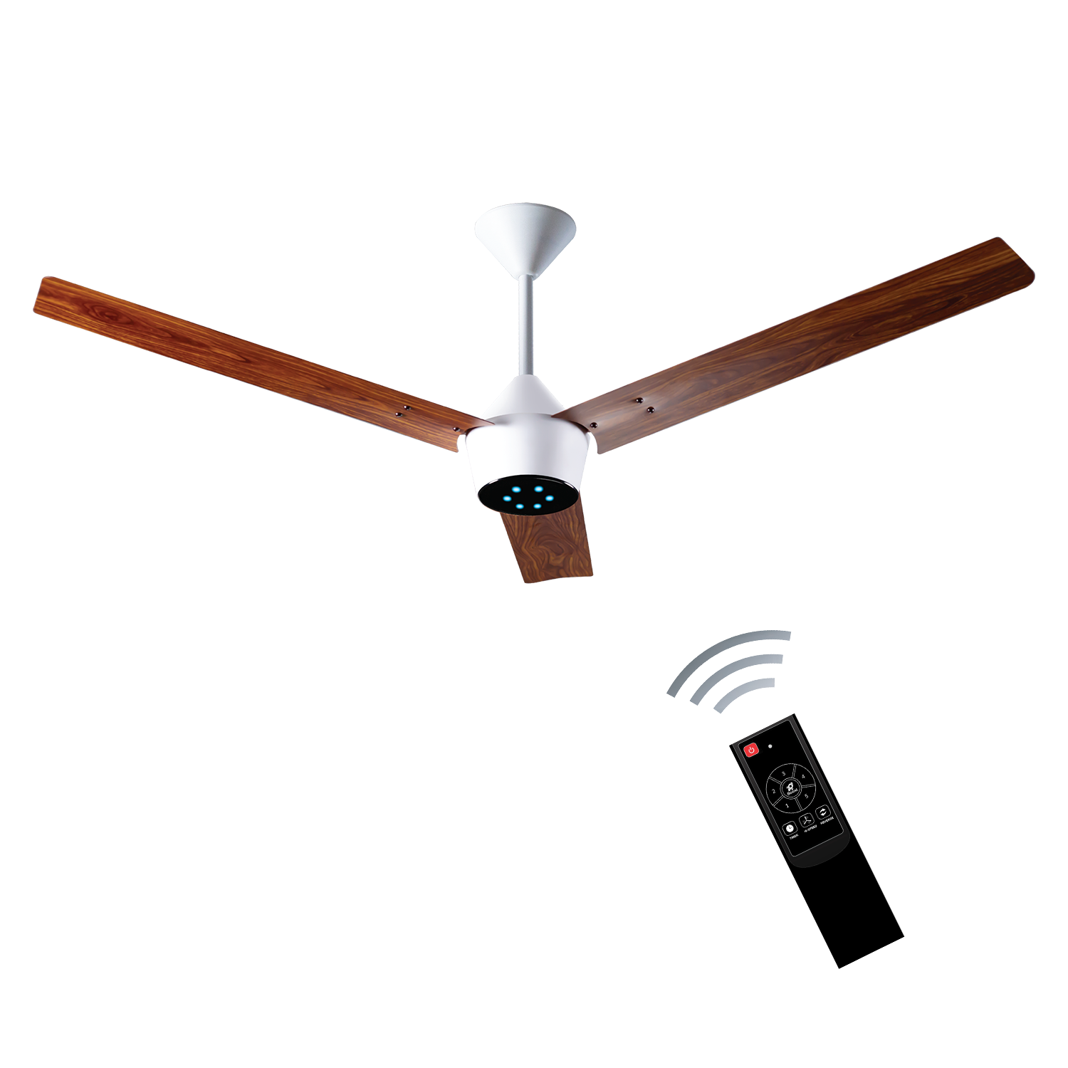 Radial Wood BLDC Ceiling Fan with IR Remote | 3-Year Warranty | 1200 mm