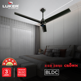 Size Zero Crown BLDC Fan with IR Remote | 3-Year Warranty | 1200 mm | White White White Chrome Finish