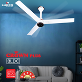 Size Zero Crown Plus BLDC Fan with IR Remote | 3-Year Warranty | 1200 mm | White White Black Copper Finish