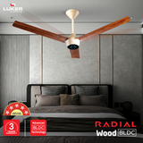 Radial Wood BLDC Ceiling Fan with IR Remote | 3-Year Warranty | 1200 mm