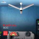 Radial BLDC Ceiling Fan with IR Remote | 3-Year Warranty | 1200 mm