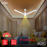 Radial Glow BLDC Ceiling Fan with 3 Mode Underlight | IR Remote | 3-Year Warranty | 1200 mm