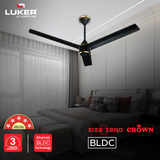 Size Zero Crown BLDC Fan with IR Remote | 3-Year Warranty | 1200 mm | White White White Chrome Finish
