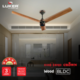 Size Zero Crown Wood BLDC Fan with IR Remote | 3-Year Warranty | 1200 mm | White Teakwood White Copper Finish
