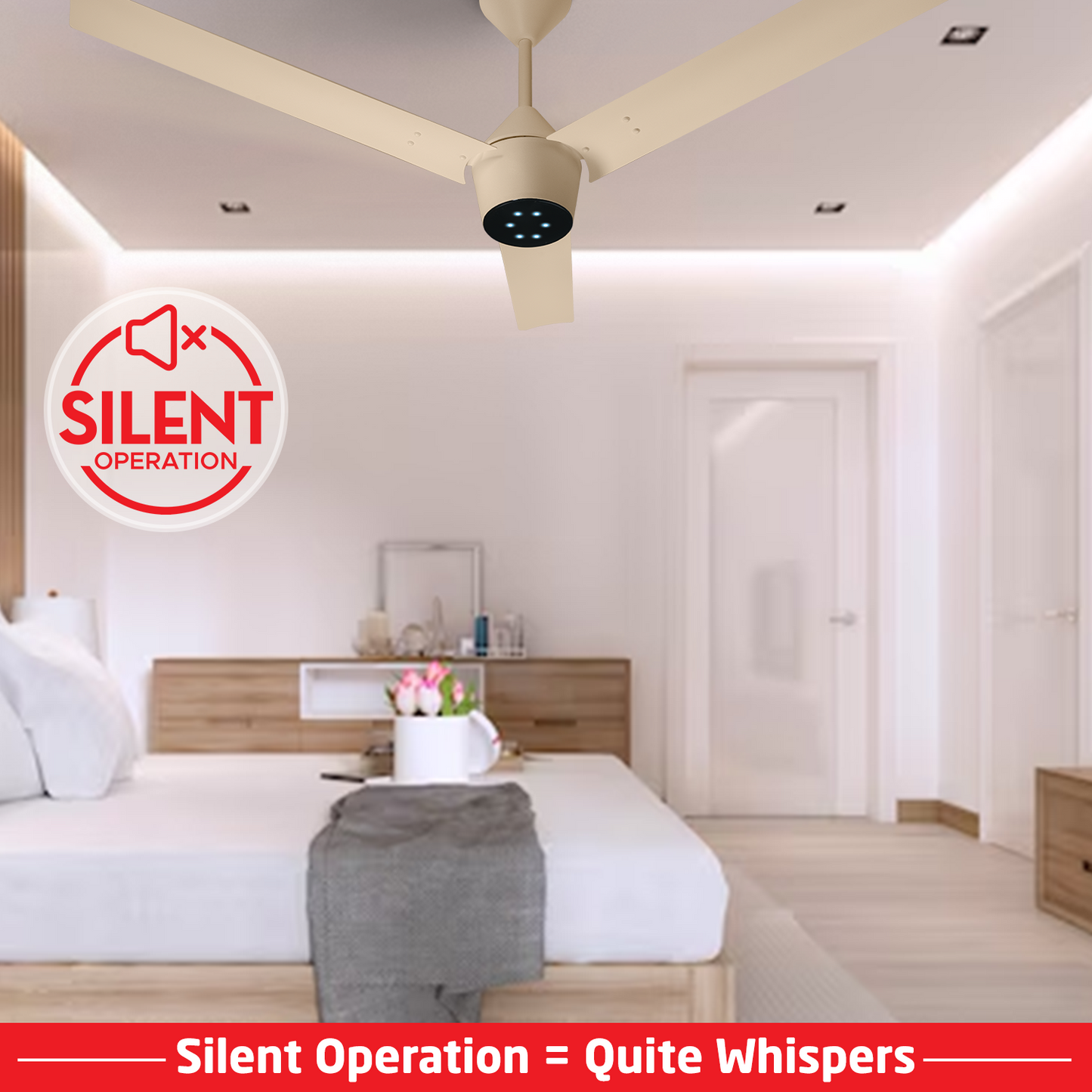 Radial BLDC Ceiling Fan with IR Remote | 3-Year Warranty | 1200 mm