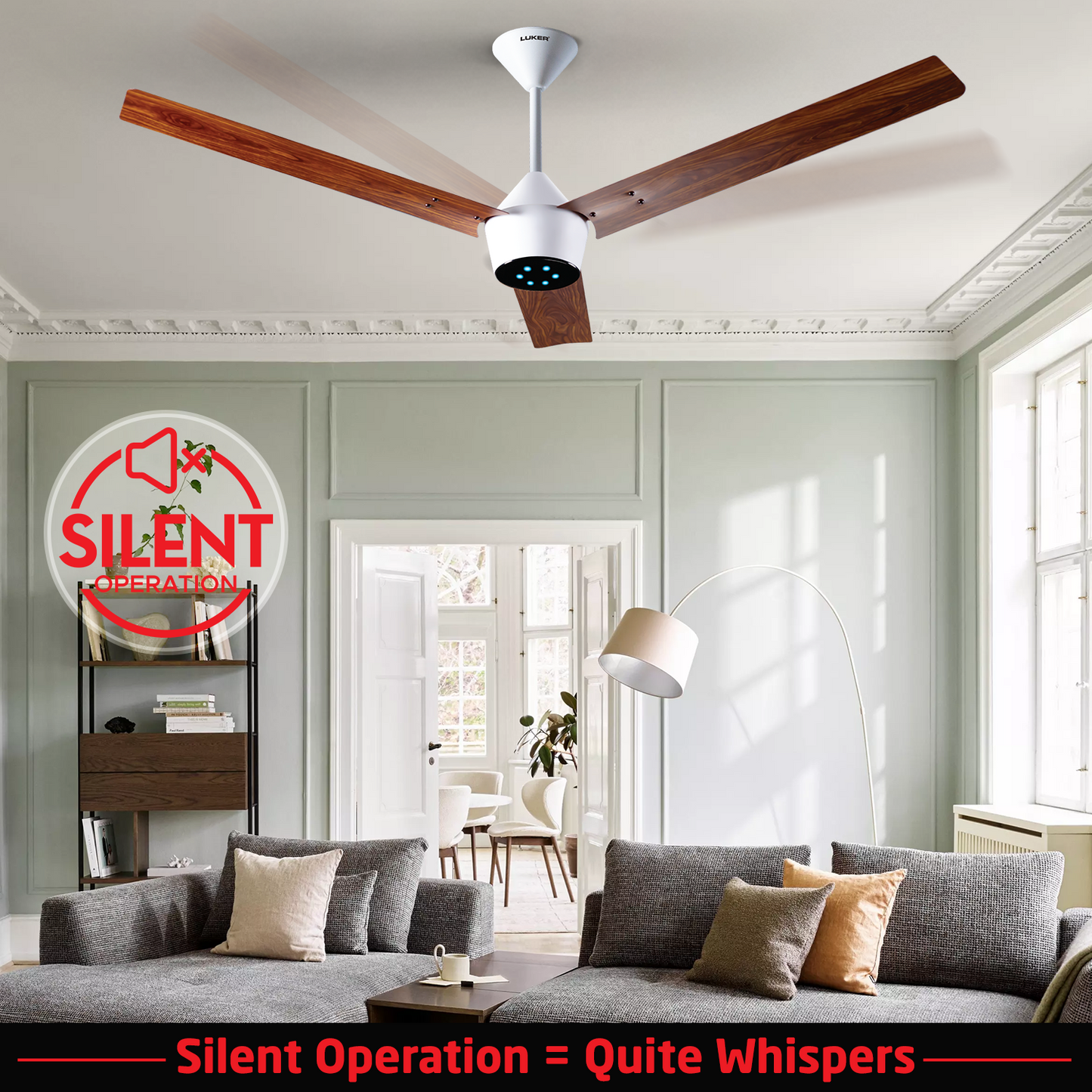 Radial Wood BLDC Ceiling Fan with IR Remote | 3-Year Warranty | 1200 mm