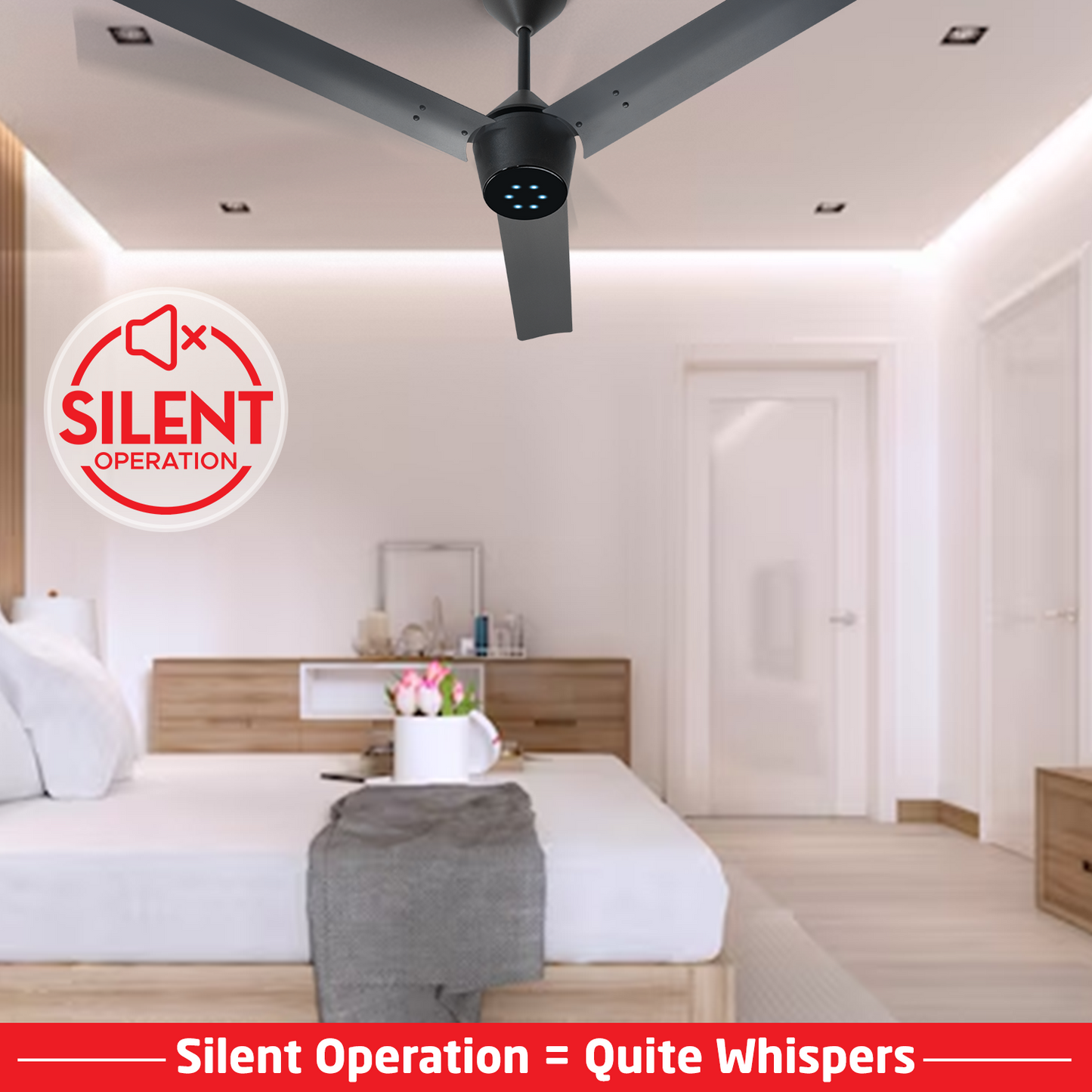 Radial BLDC Ceiling Fan with IR Remote | 3-Year Warranty | 1200 mm