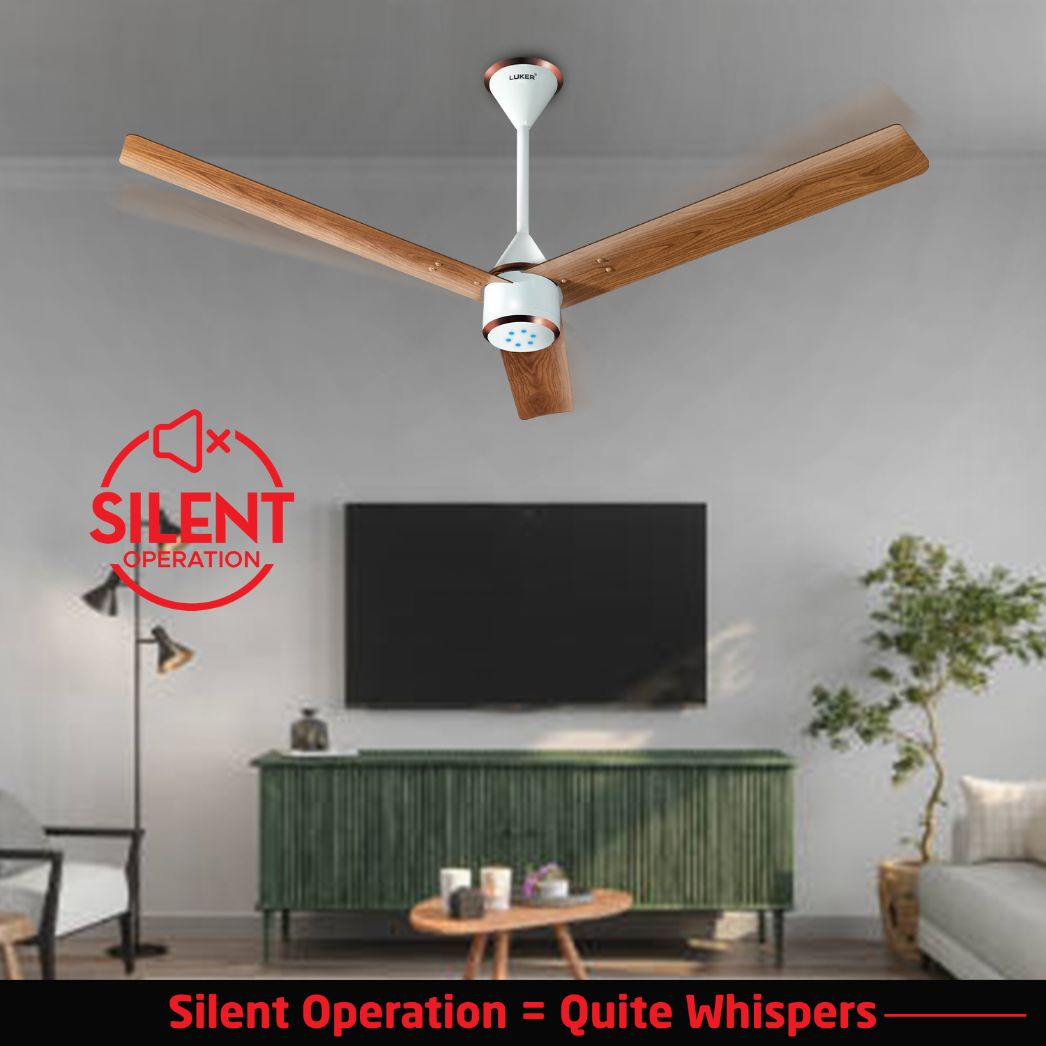 Size Zero Crown Wood BLDC Fan with IR Remote | 3-Year Warranty | 1200 mm | White Teakwood White Copper Finish
