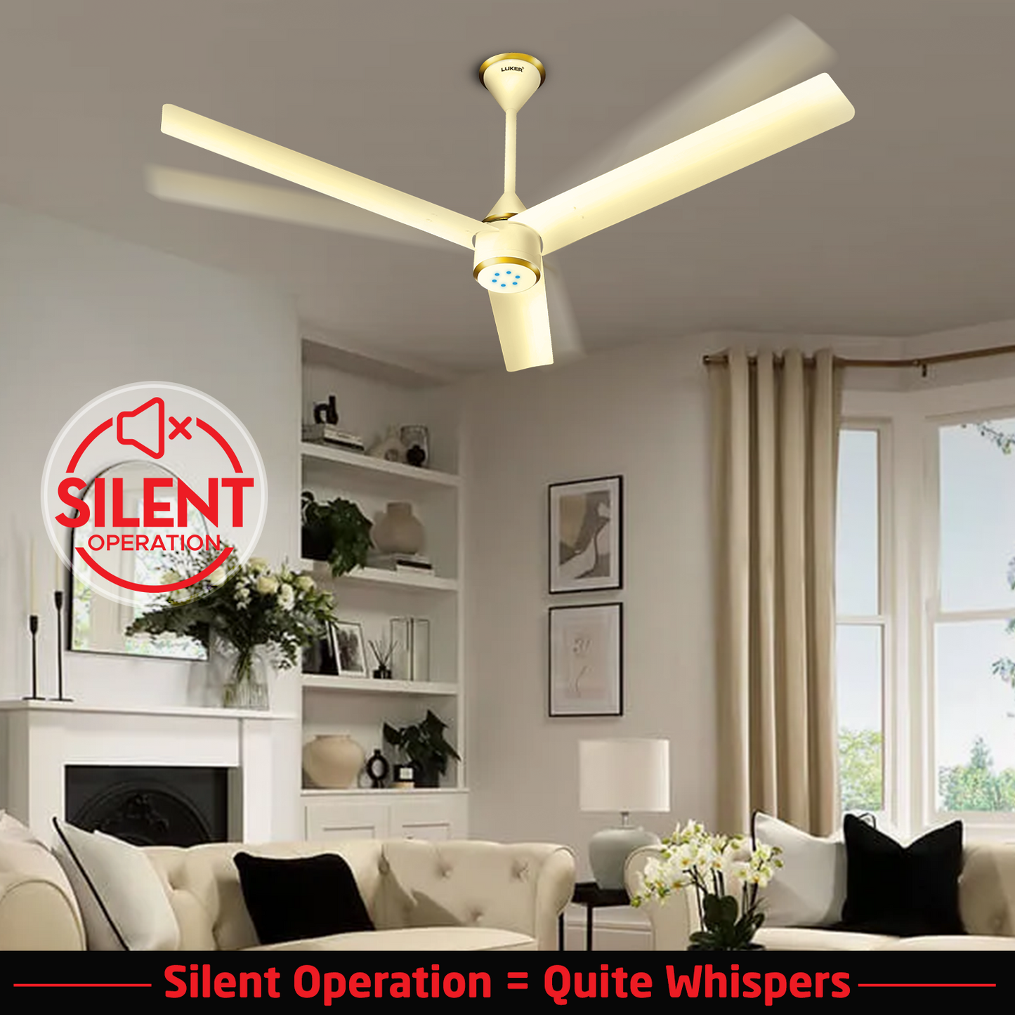 Size Zero Crown BLDC Fan with IR Remote | 3-Year Warranty | 1200 mm | White White White Chrome Finish