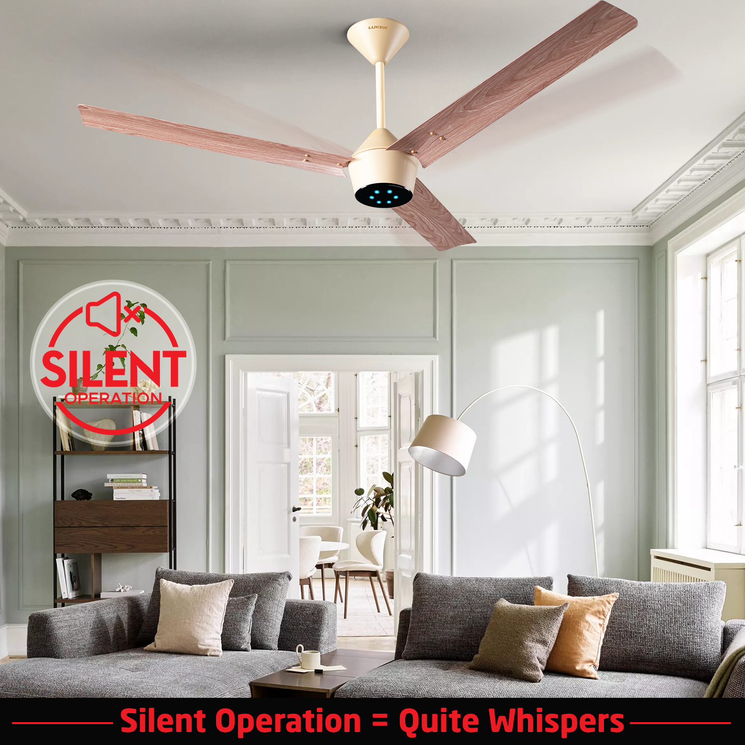 Radial Wood BLDC Ceiling Fan with IR Remote | 3-Year Warranty | 1200 mm