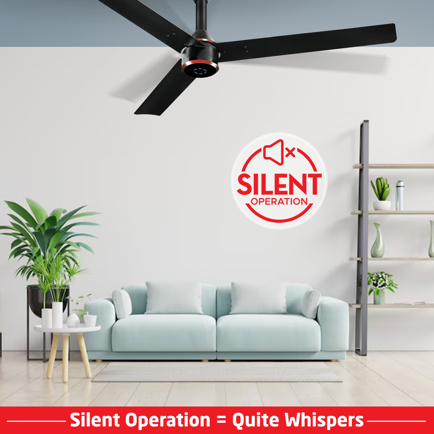 Size Zero Crown Plus BLDC Fan with IR Remote | 3-Year Warranty | 1200 mm | White White Black Copper Finish