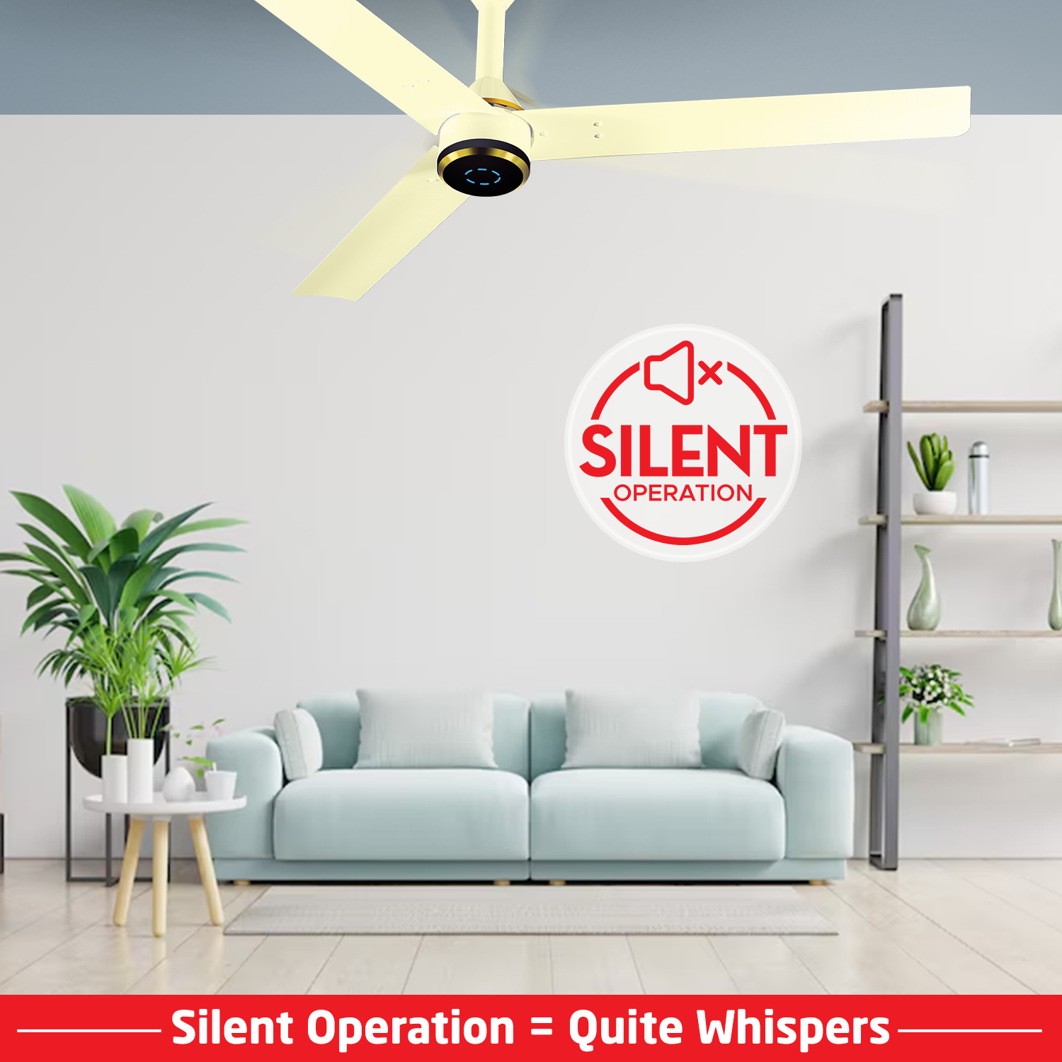 Size Zero Crown Plus BLDC Fan with IR Remote | 3-Year Warranty | 1200 mm | White White Black Copper Finish