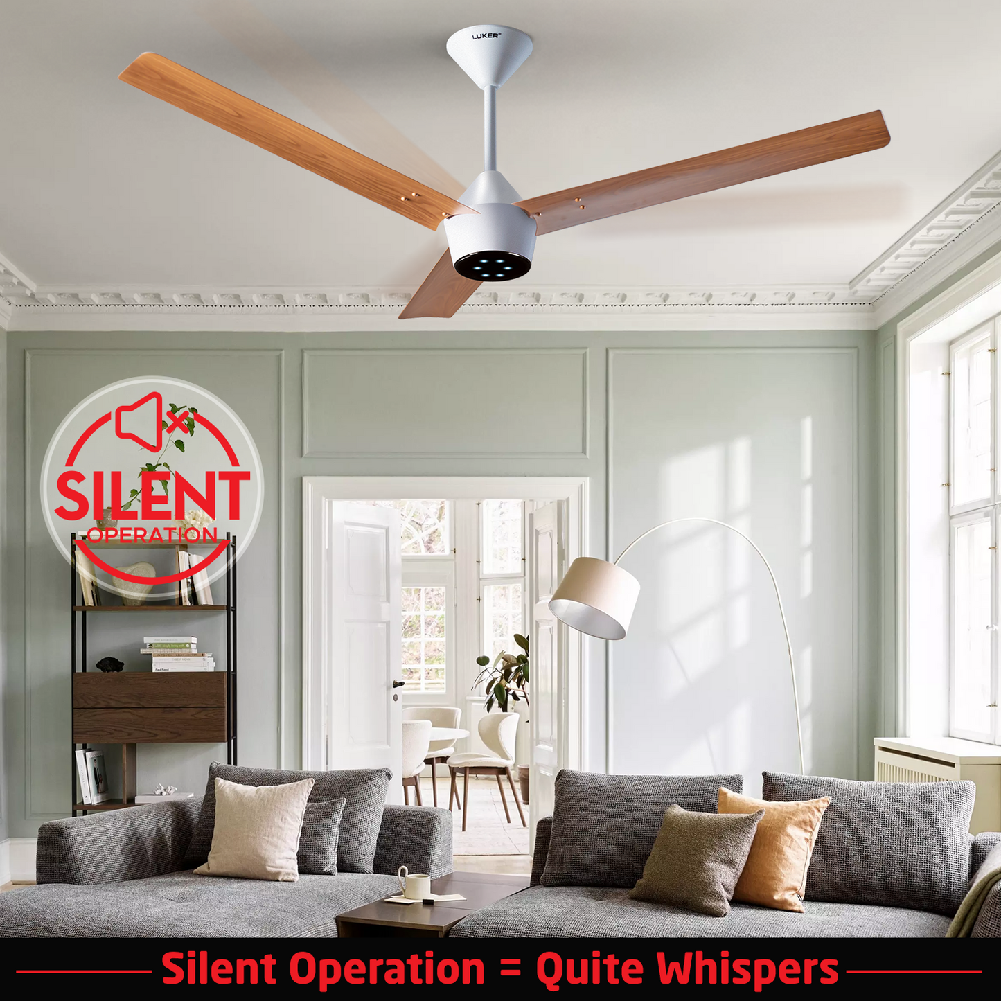 Radial Wood BLDC Ceiling Fan with IR Remote | 3-Year Warranty | 1200 mm