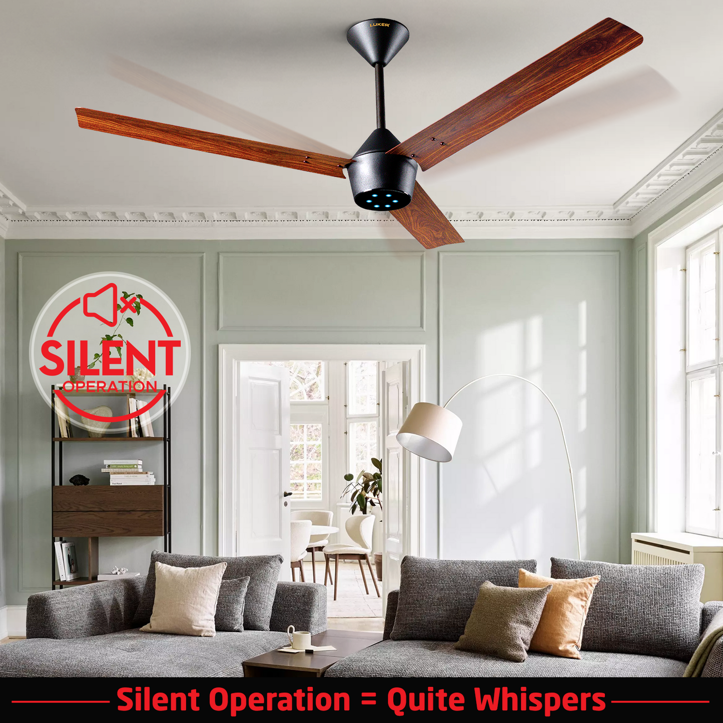 Radial Wood BLDC Ceiling Fan with IR Remote | 3-Year Warranty | 1200 mm