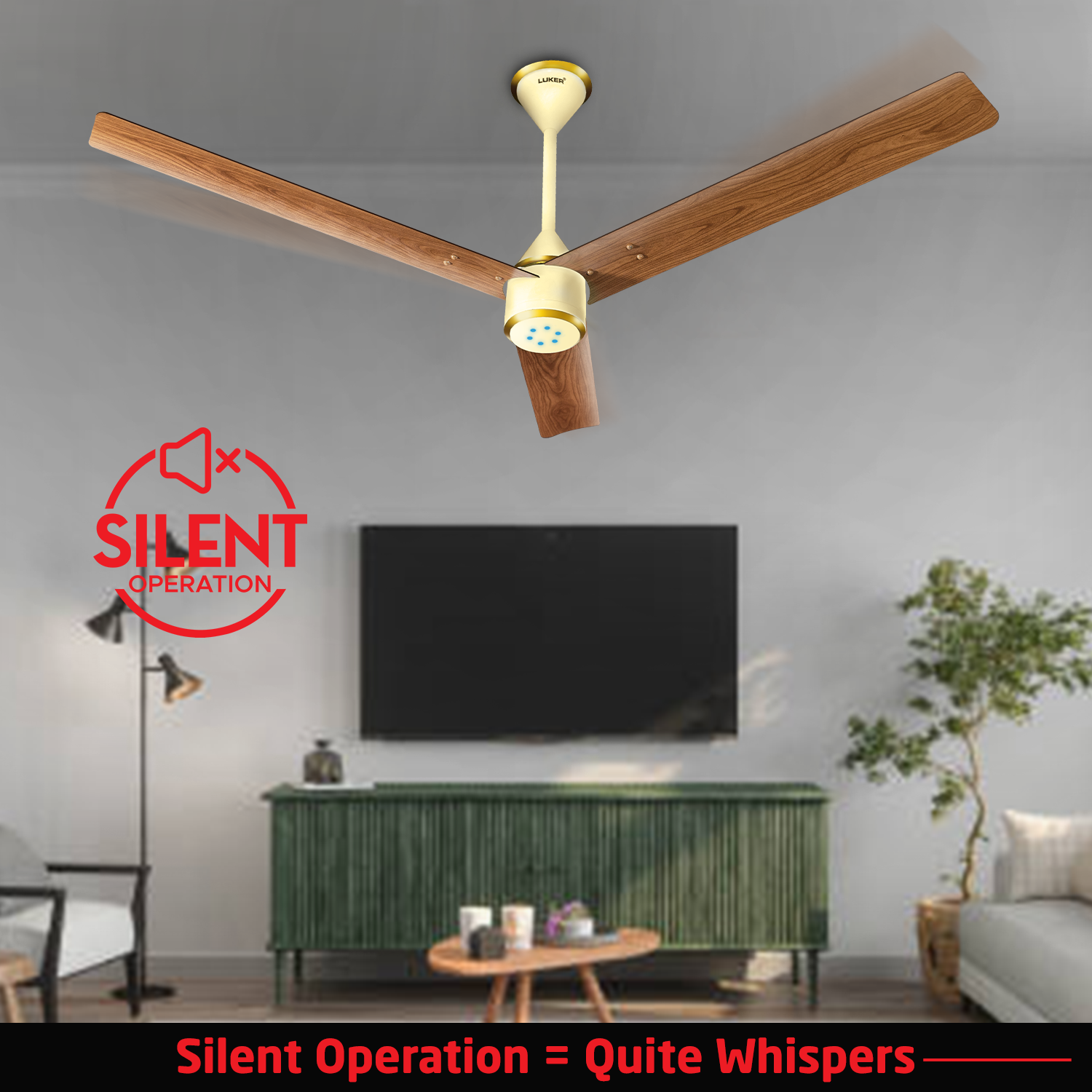 Size Zero Crown Wood BLDC Fan with IR Remote | 3-Year Warranty | 1200 mm | White Teakwood White Copper Finish