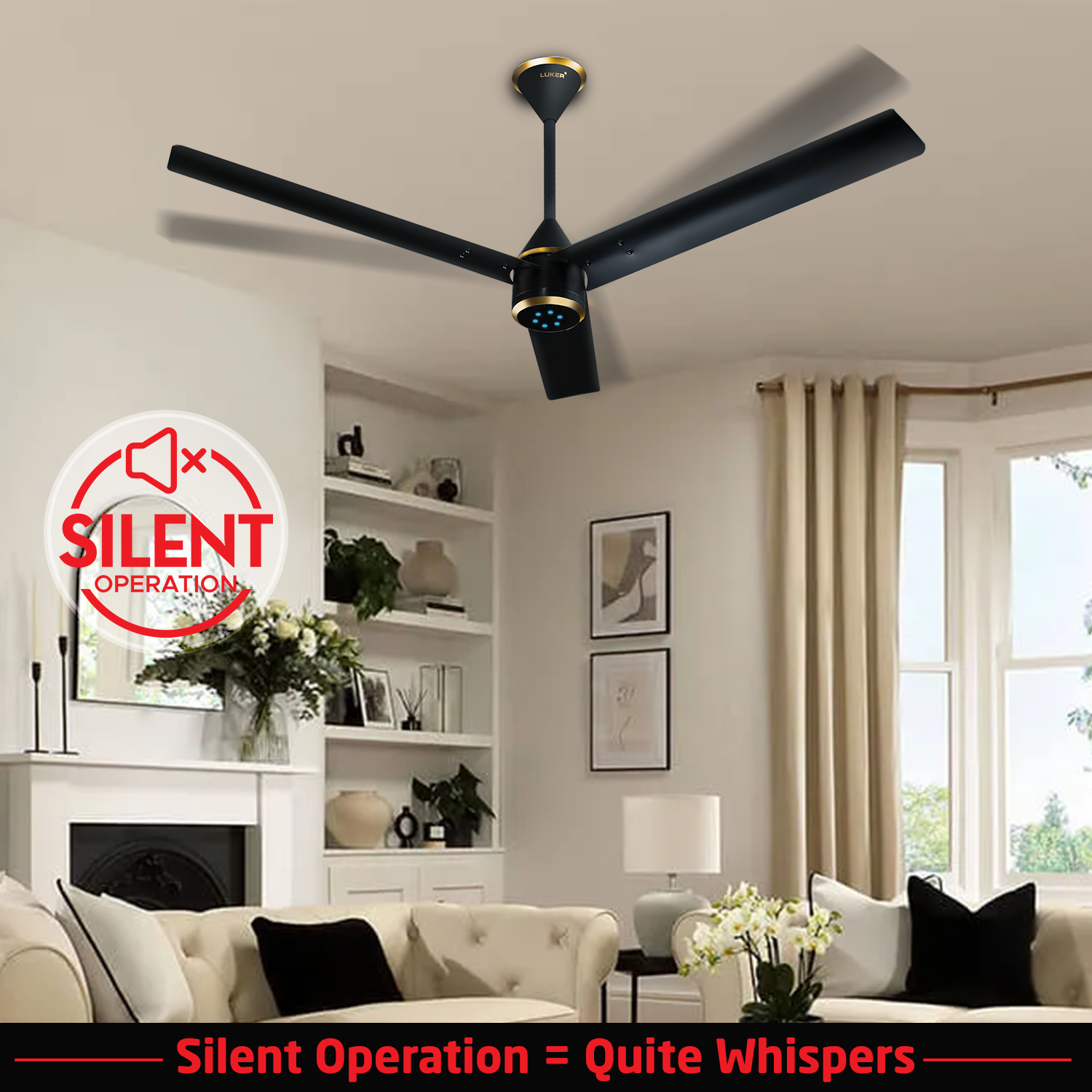 Size Zero Crown BLDC Fan with IR Remote | 3-Year Warranty | 1200 mm | White White White Chrome Finish