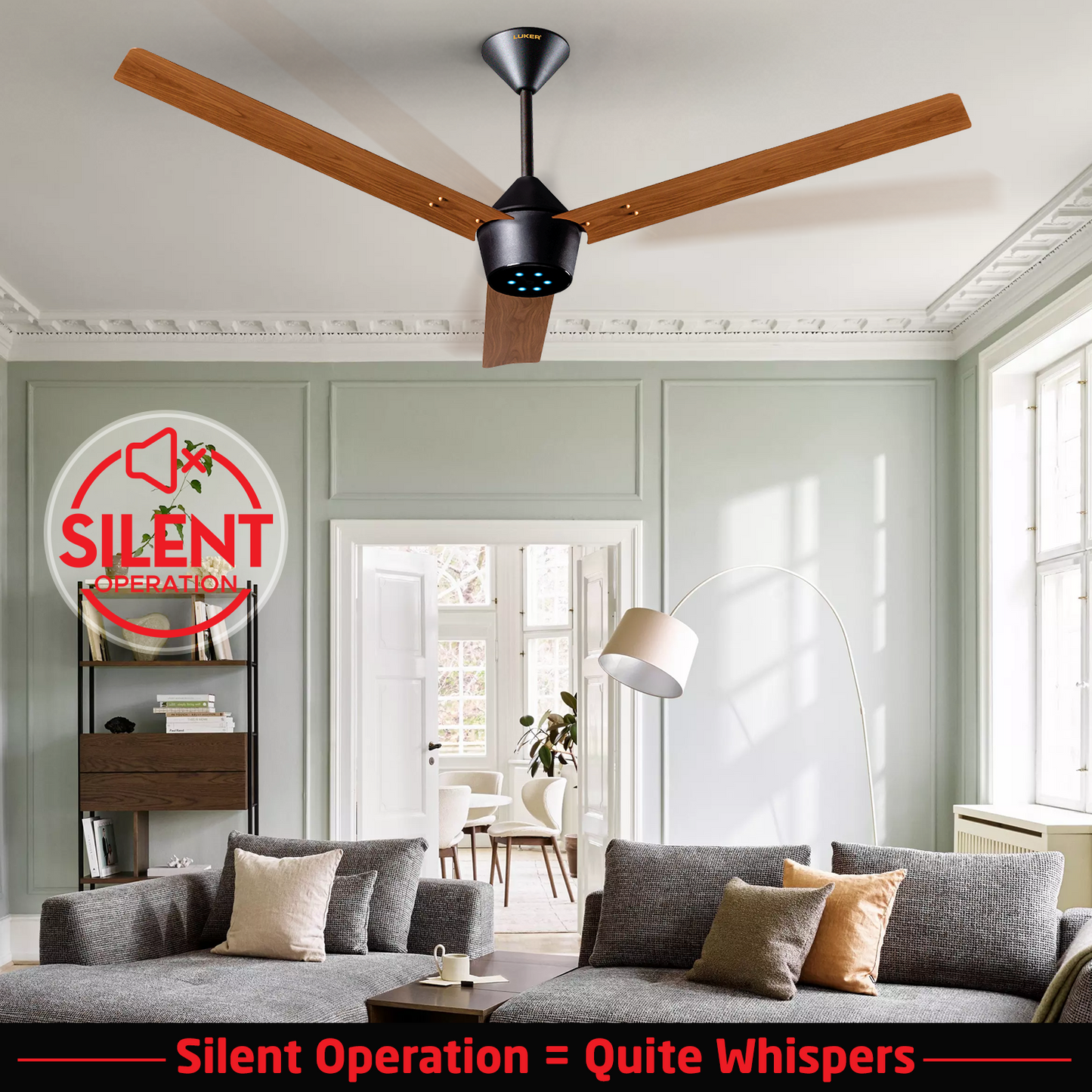 Radial Wood BLDC Ceiling Fan with IR Remote | 3-Year Warranty | 1200 mm