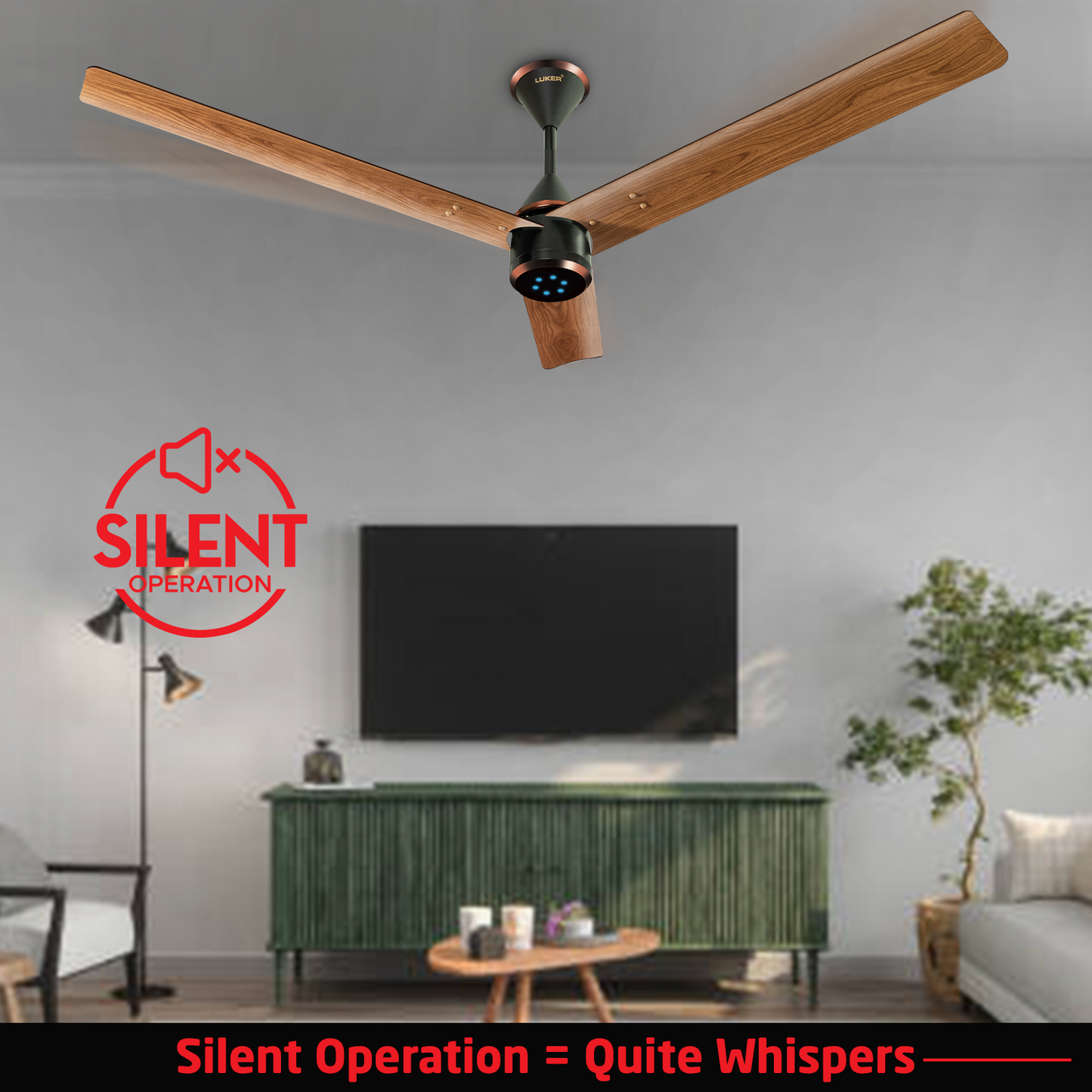 Size Zero Crown Wood BLDC Fan with IR Remote | 3-Year Warranty | 1200 mm | White Teakwood White Copper Finish