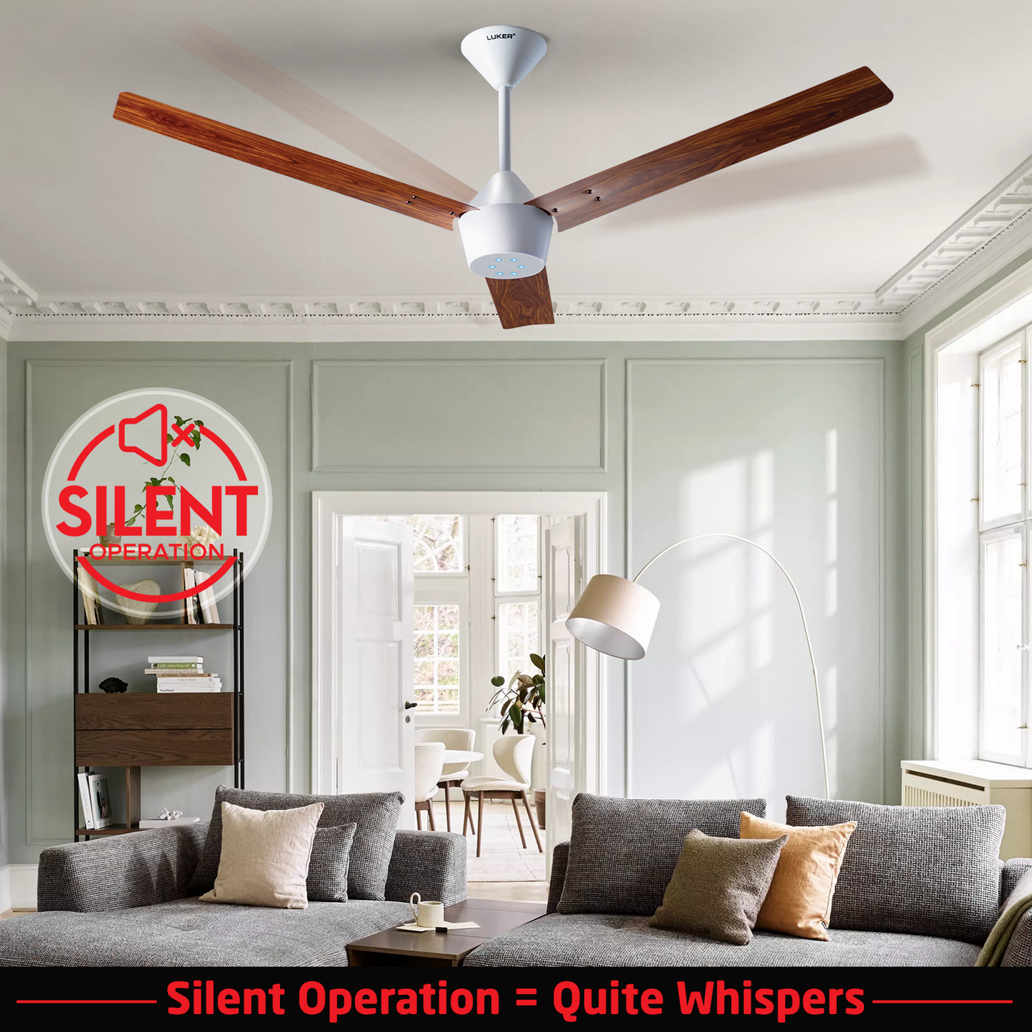 Radial Wood BLDC Ceiling Fan with IR Remote | 3-Year Warranty | 1200 mm