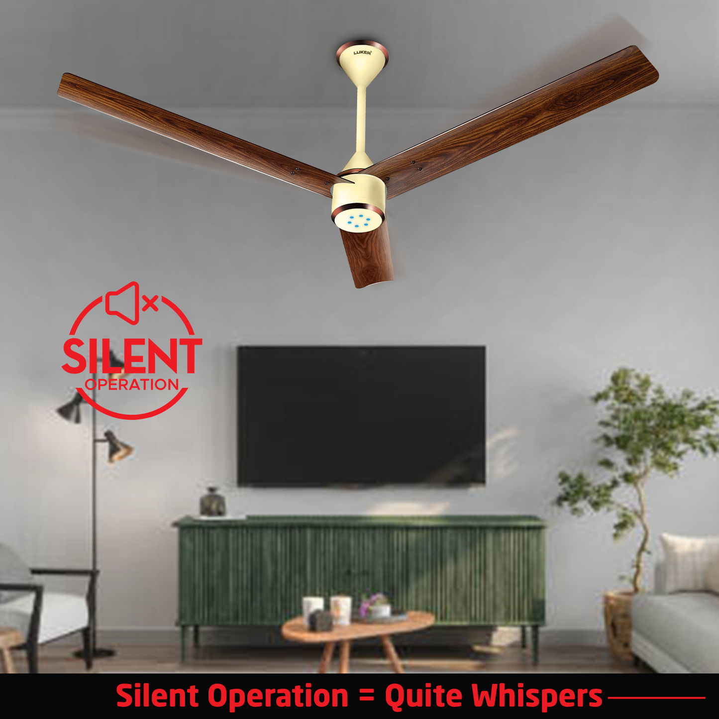 Size Zero Crown Wood BLDC Fan with IR Remote | 3-Year Warranty | 1200 mm | White Teakwood White Copper Finish