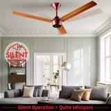 Radial Wood BLDC Ceiling Fan with IR Remote | 3-Year Warranty | 1200 mm