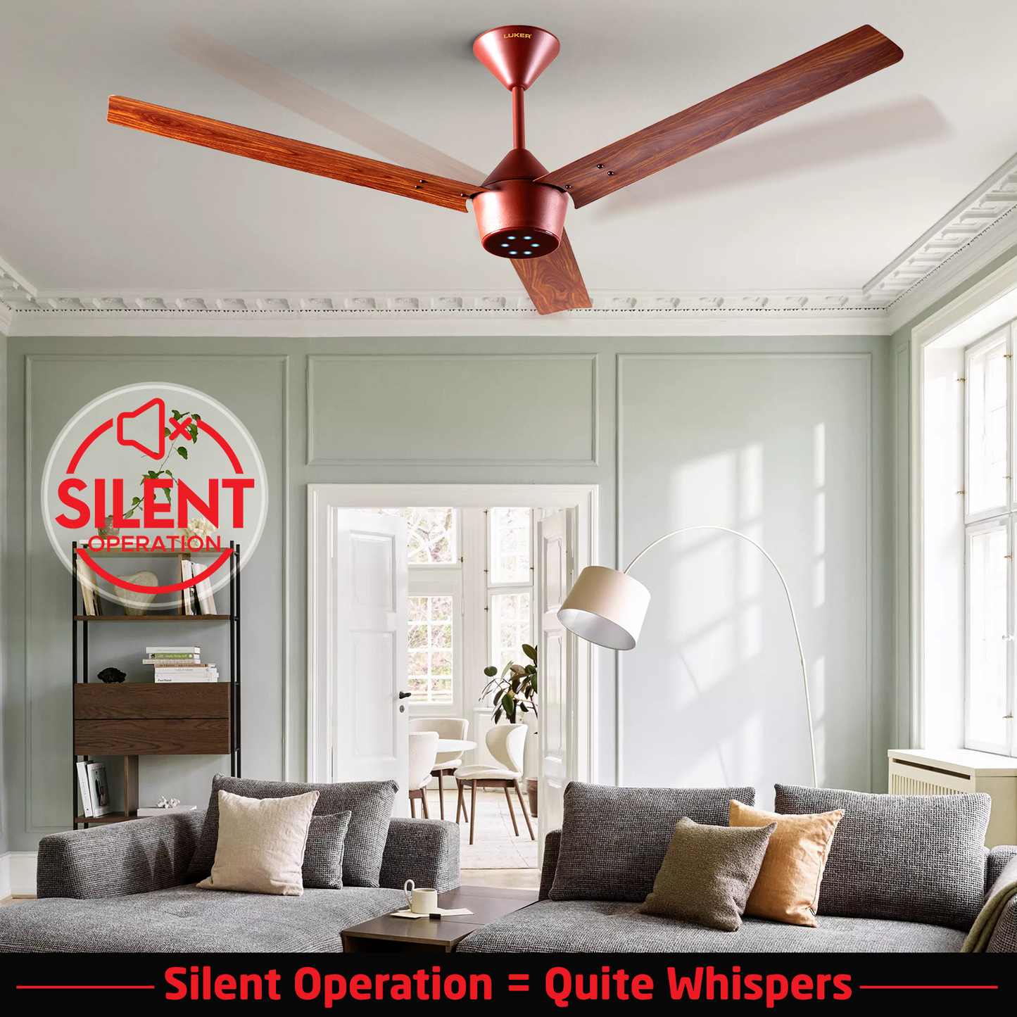 Radial Wood BLDC Ceiling Fan with IR Remote | 3-Year Warranty | 1200 mm