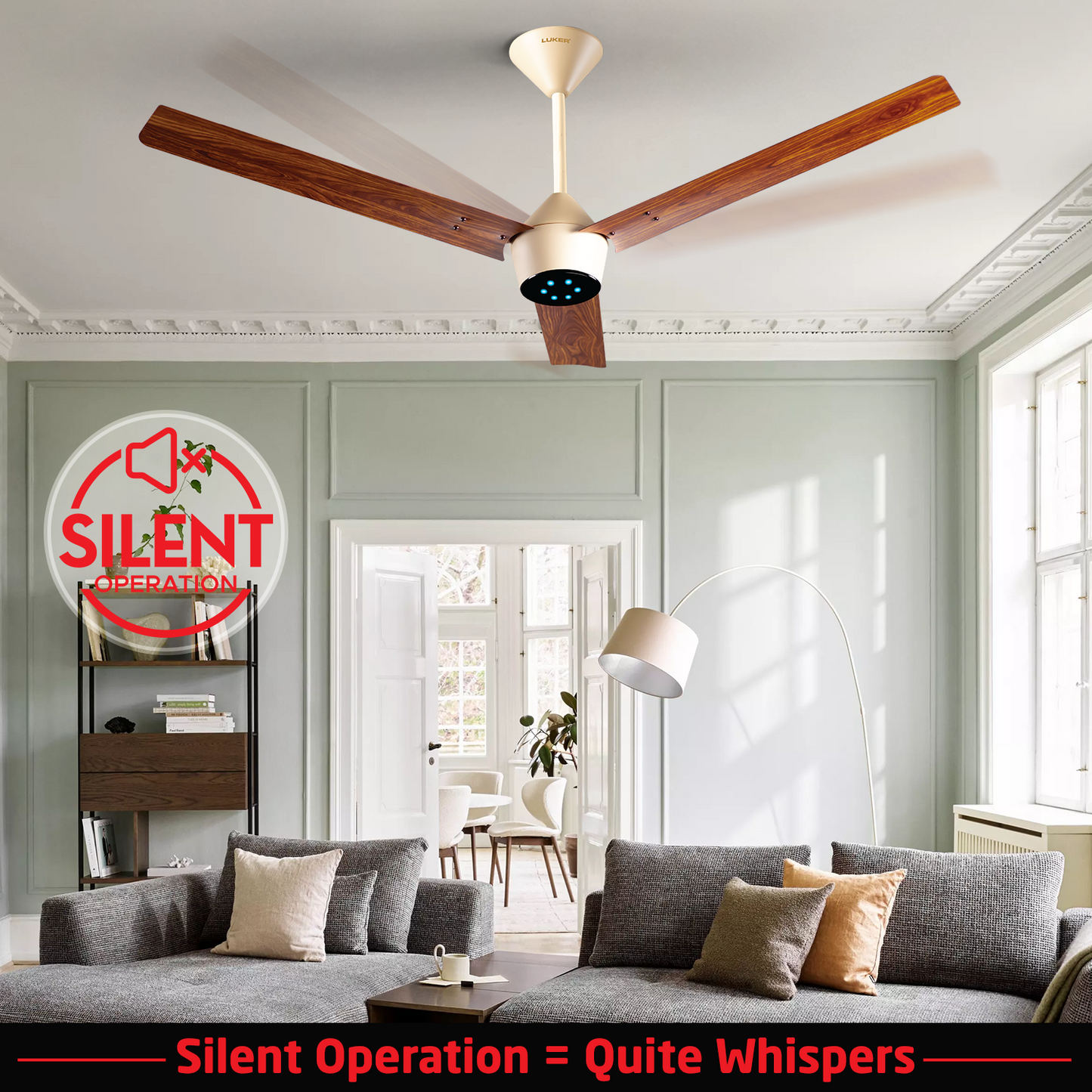 Radial Wood BLDC Ceiling Fan with IR Remote | 3-Year Warranty | 1200 mm