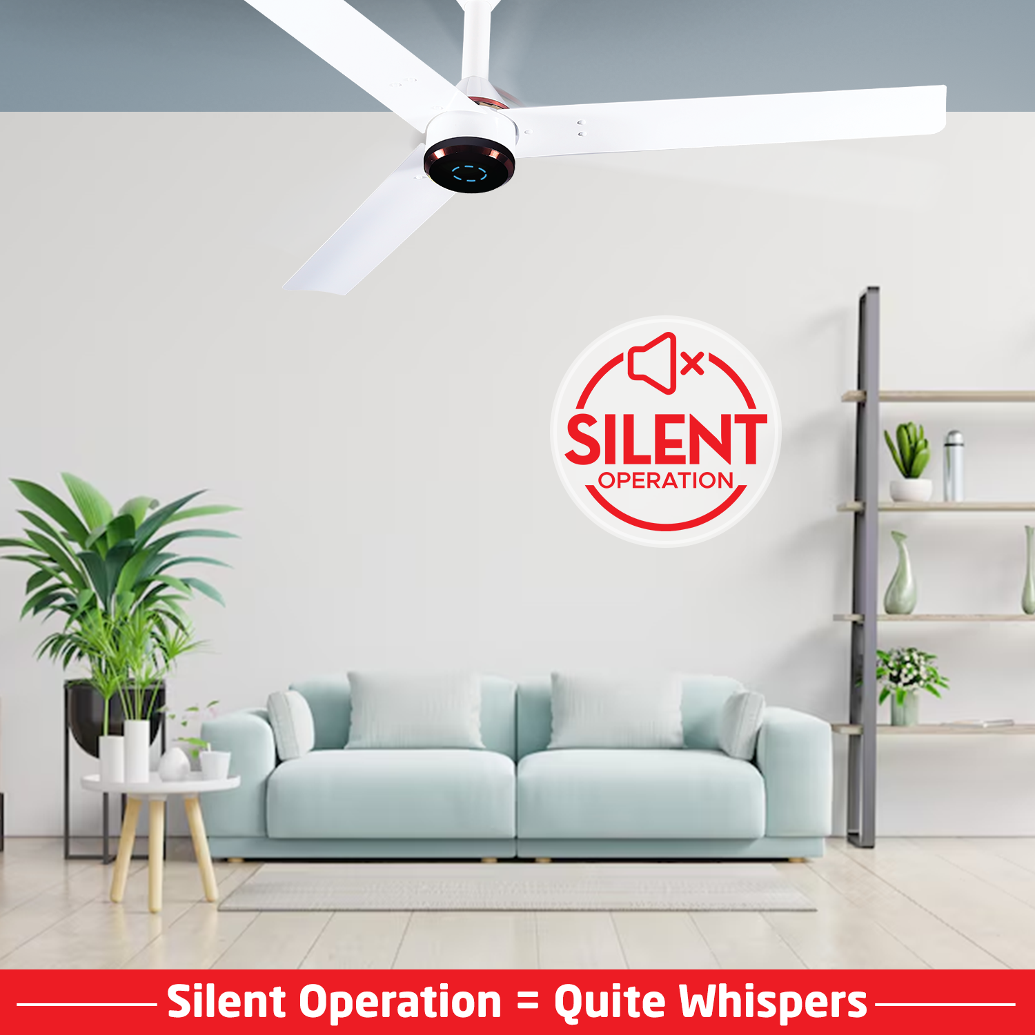 Size Zero Crown Plus BLDC Fan with IR Remote | 3-Year Warranty | 1200 mm | White White Black Copper Finish