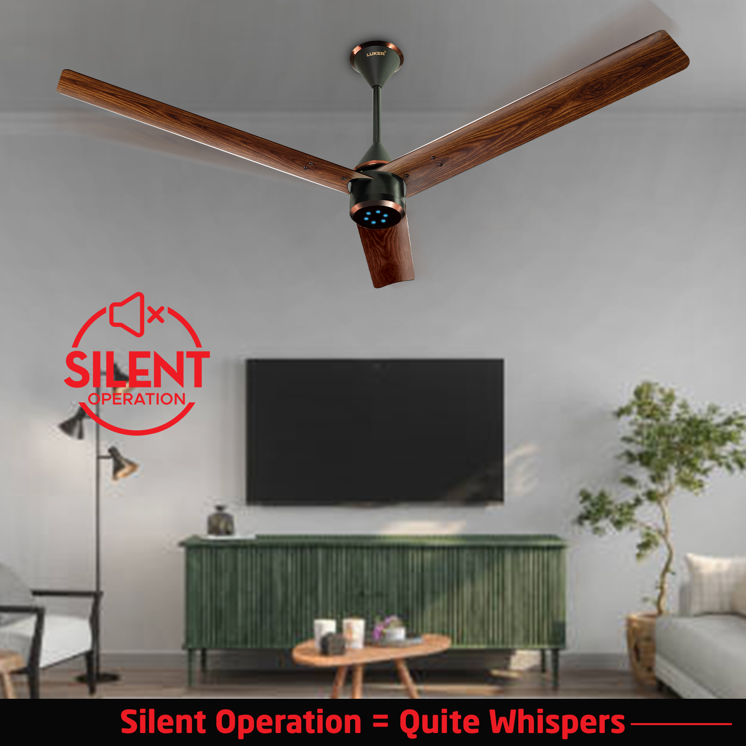 Size Zero Crown Wood BLDC Fan with IR Remote | 3-Year Warranty | 1200 mm | White Teakwood White Copper Finish