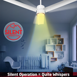 Size Zero Crown Glow BLDC Ceiling Fan with 3 Mode Underlight | IR Remote | 3-Year Warranty | 1200 mm | White White Copper Finish