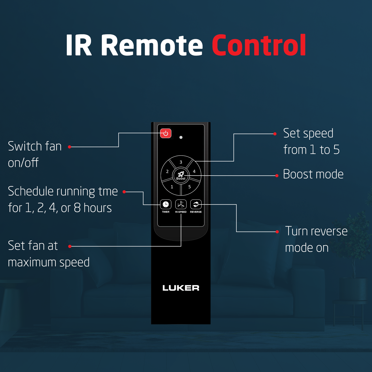 Radial BLDC Ceiling Fan with IR Remote | 3-Year Warranty | 1200 mm