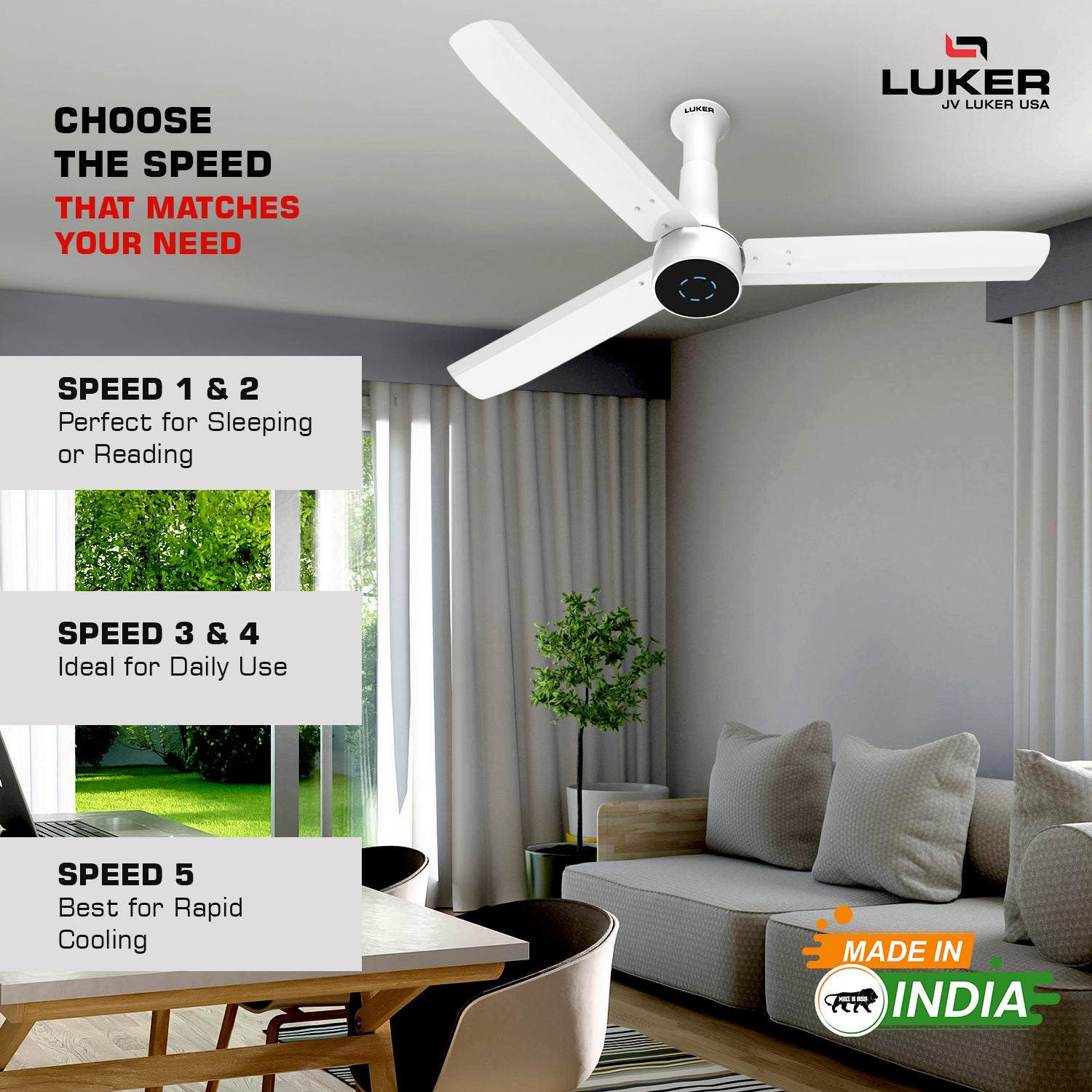 Size Alpha Cosmos BLDC Fan with IR Remote | 3-Year Warranty | 1200 mm