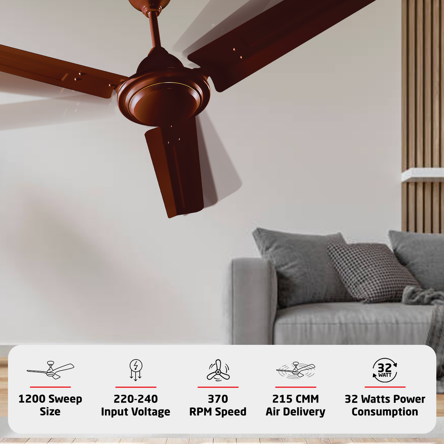 Nano XL BLDC Ceiling Fan with IR Remote | 2-Year Warranty | 1200 mm