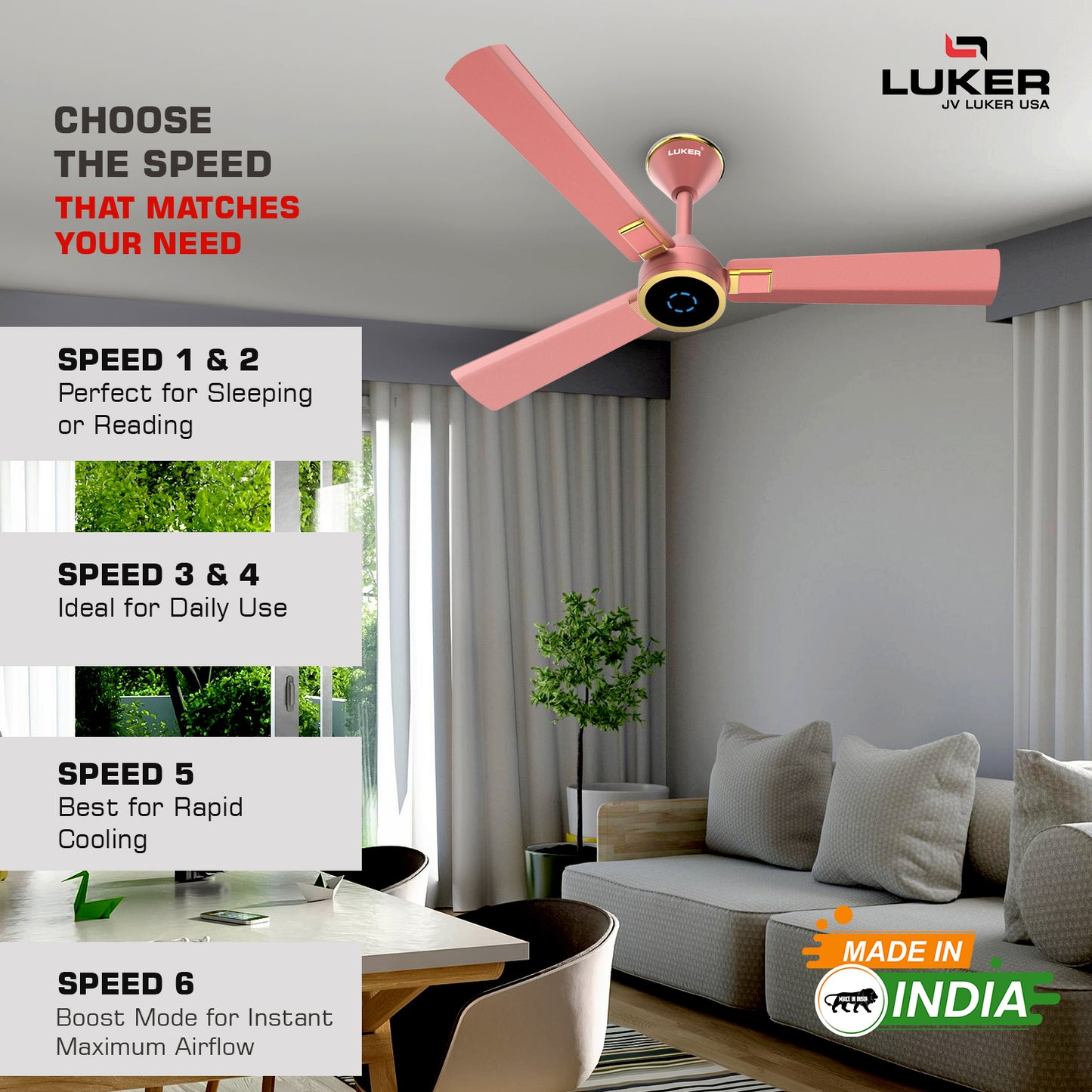 Size Alpha Galaxy BLDC Fan with IR Remote | 3-Year Warranty | 1320 mm