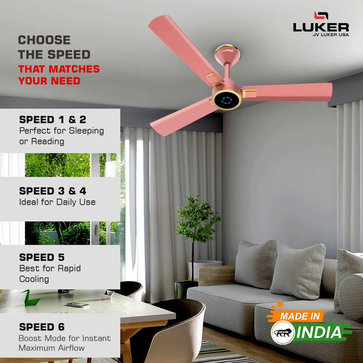 Size Alpha Galaxy BLDC Fan with IR Remote | 3-Year Warranty | 1320 mm