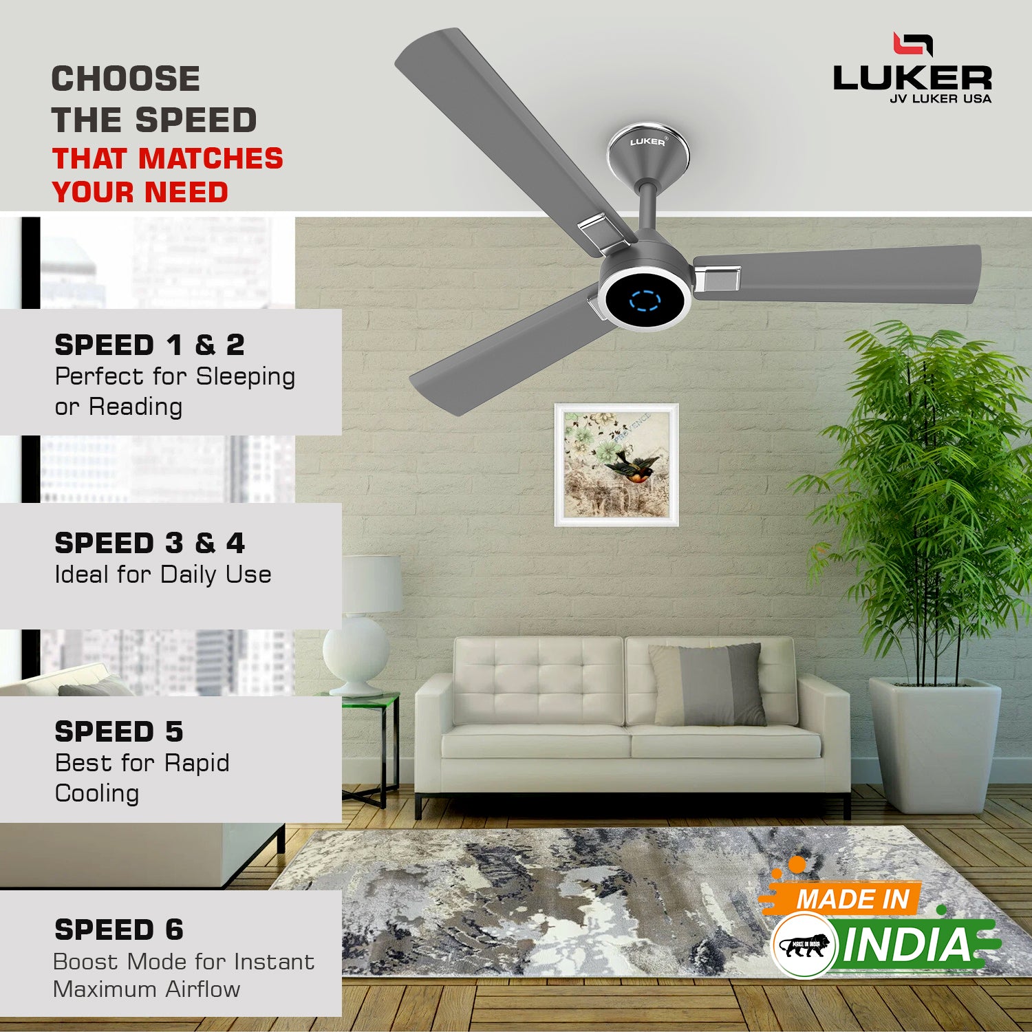 Size Alpha Galaxy BLDC Fan with IR Remote | 3-Year Warranty | 1320 mm