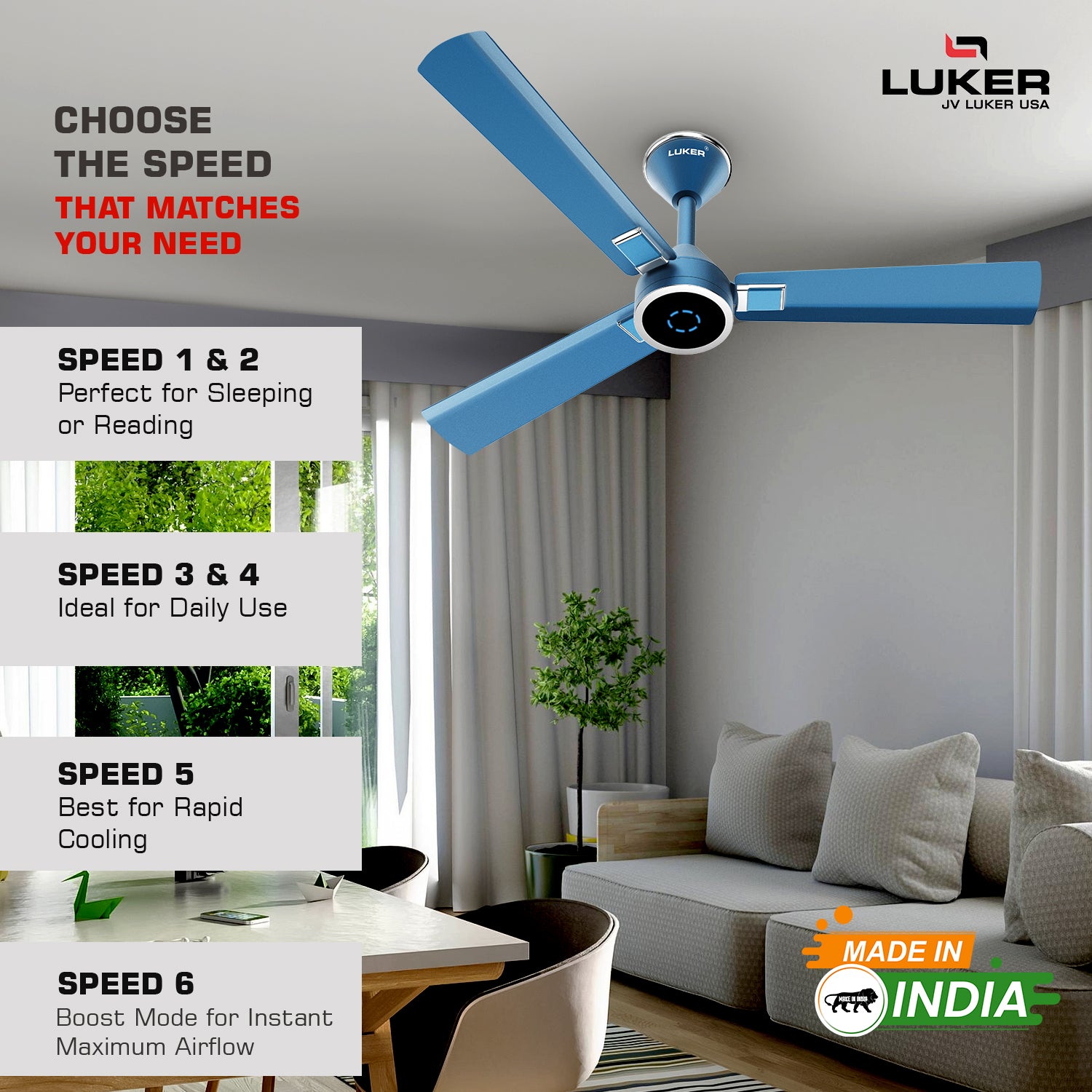 Size Alpha Galaxy BLDC Fan with IR Remote | 3-Year Warranty | 1320 mm
