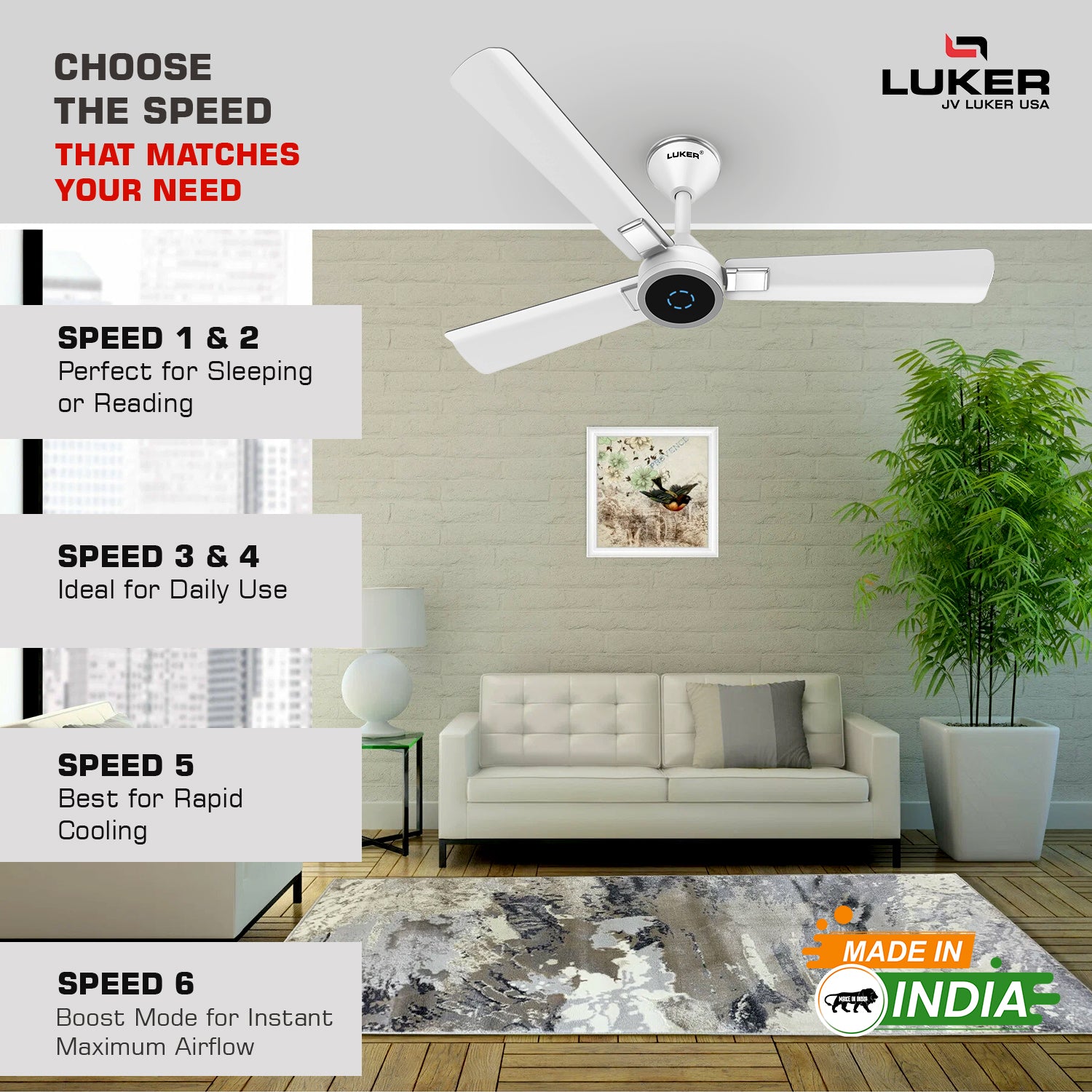 Size Alpha Galaxy BLDC Fan with IR Remote | 3-Year Warranty | 1320 mm