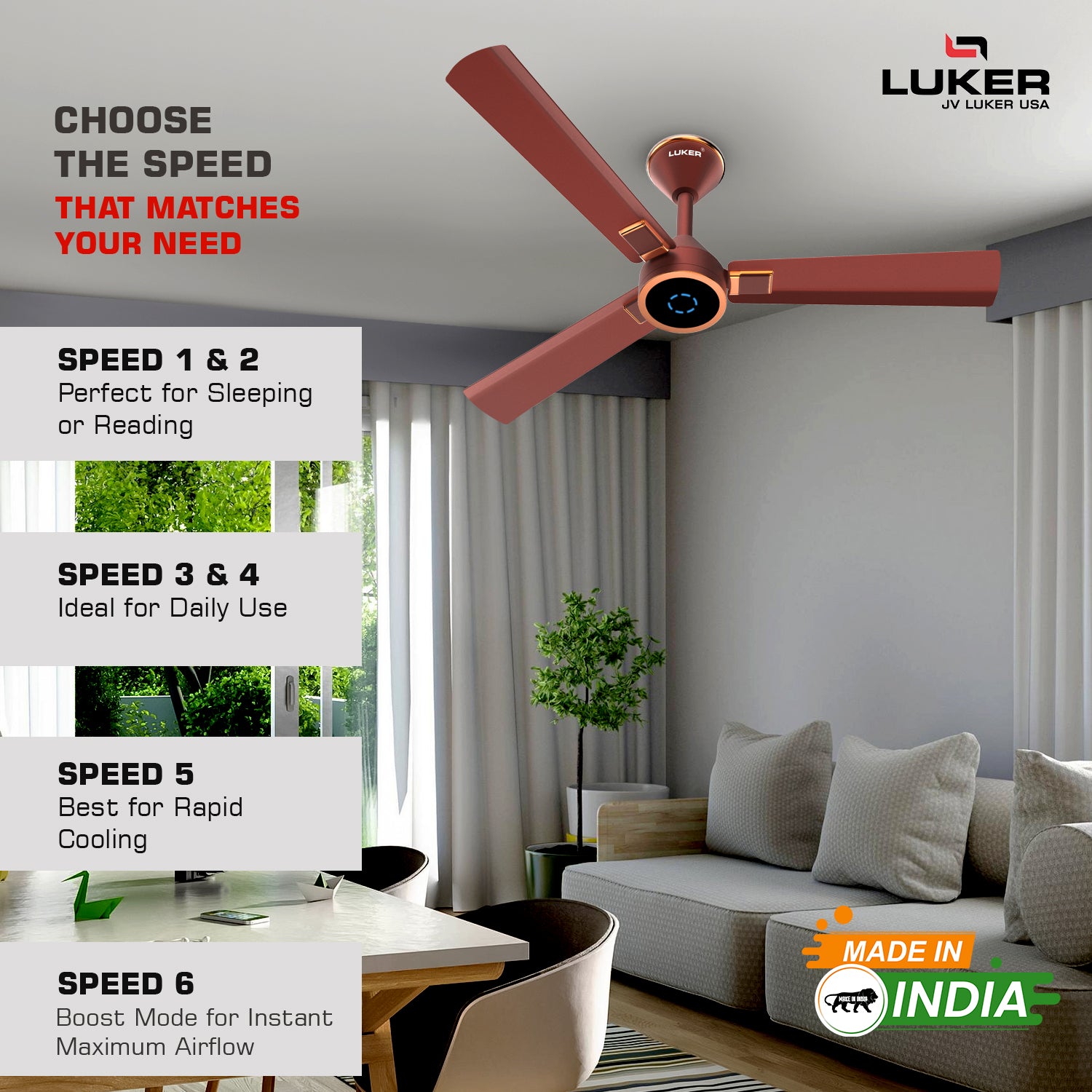 Size Alpha Galaxy BLDC Fan with IR Remote | 3-Year Warranty | 1320 mm