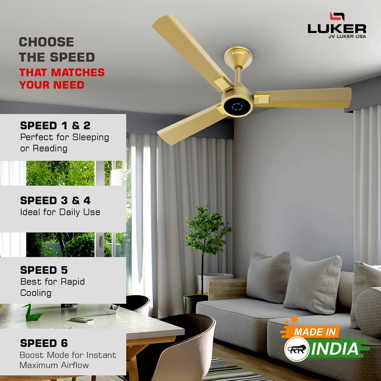 Size Alpha Galaxy BLDC Fan with IR Remote | 3-Year Warranty | 1320 mm